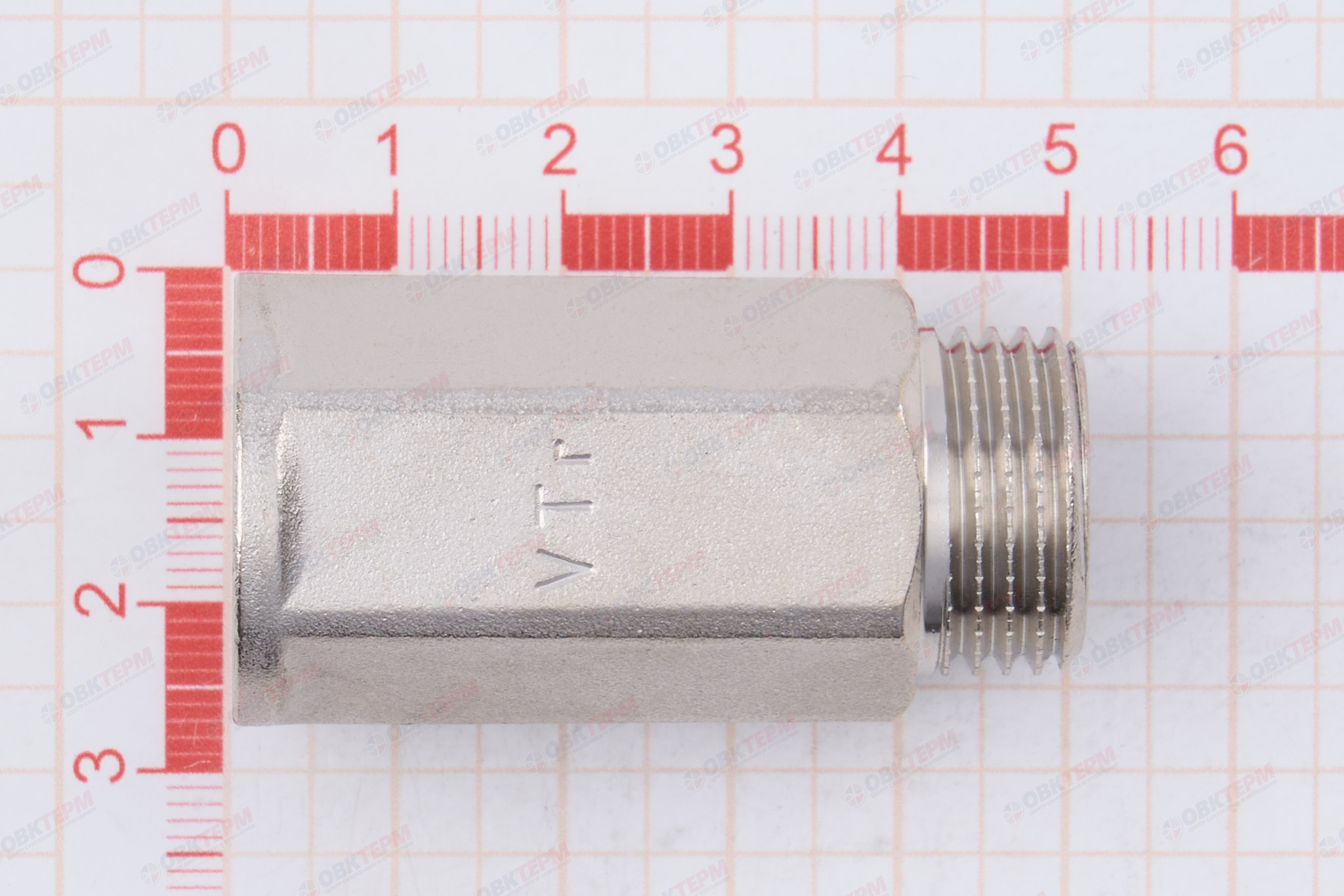 Удлинитель    1/2" вн *40 мм шестигранный      (Valtec)   (140ящ/10шт) - миниатюра №6