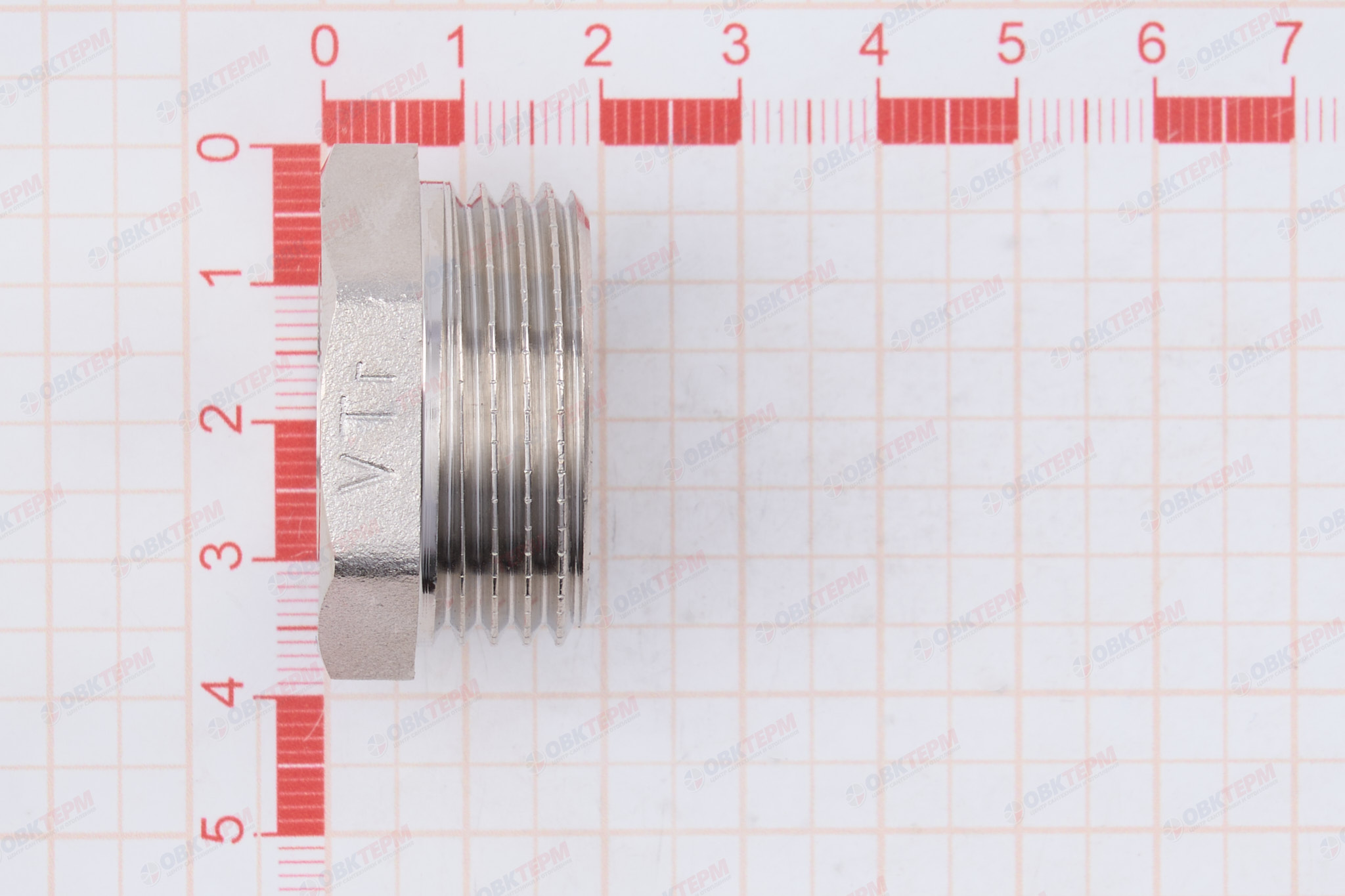 Футорка      1"н  -  1/2"в         никель   (Valtec)   (180ящ/10шт) - миниатюра №9
