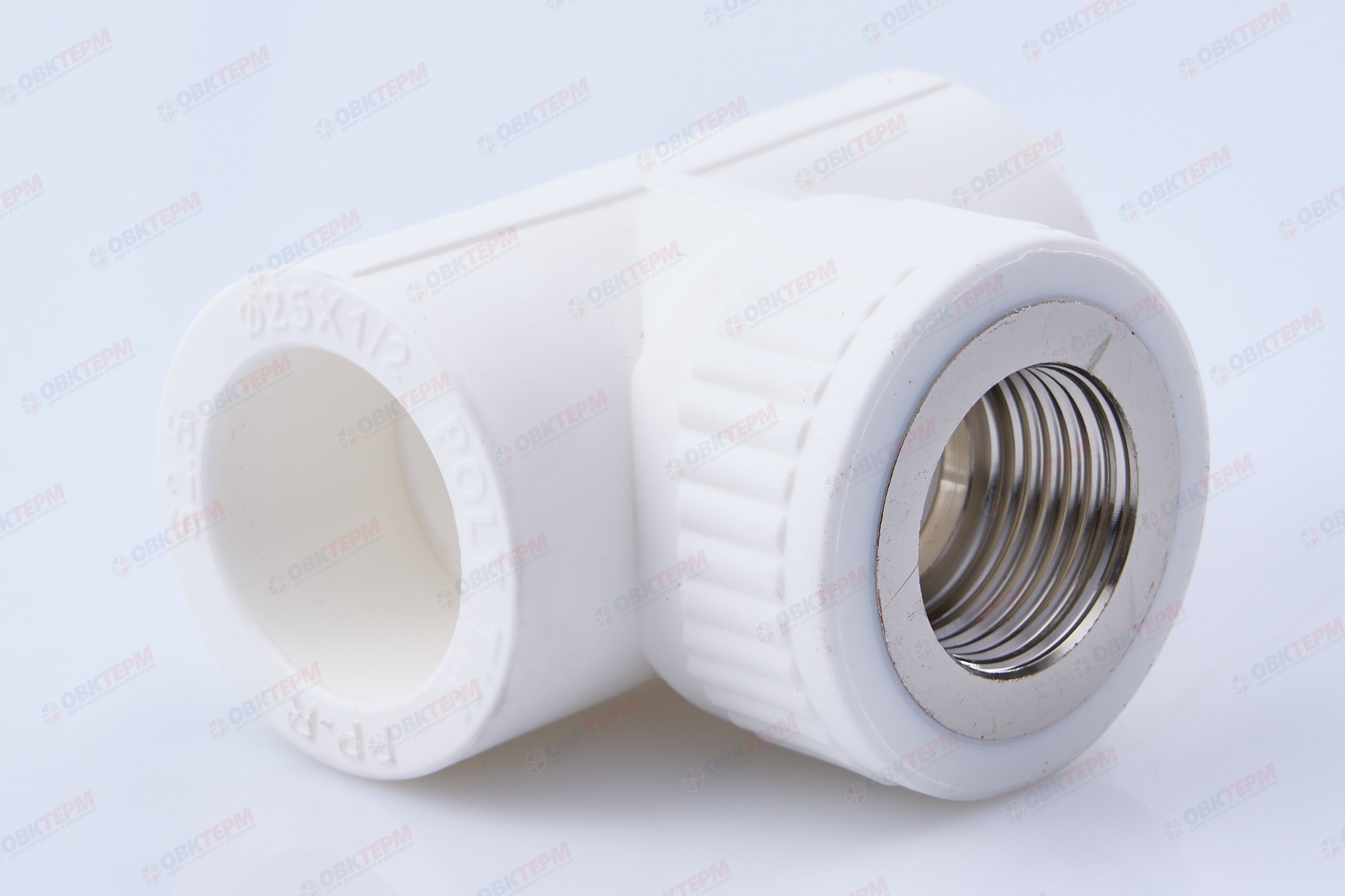 Тройник с МРВ 25 * 1/2" * 25     (белый)  (75/5)  (TIM) - изображение №1