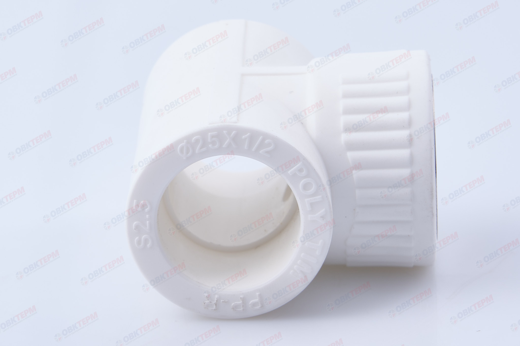 Тройник с МРВ 25 * 1/2" * 25     (белый)  (75/5)  (TIM) - миниатюра №3