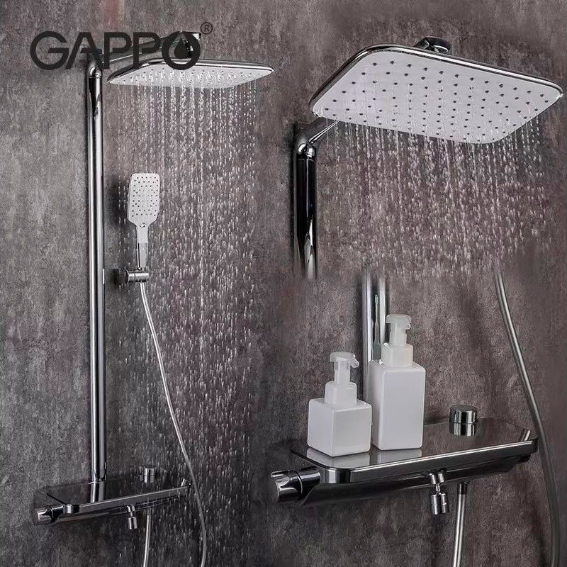 Душ/система GAPPO G2495-3 латунь /хром (с руч. и аэрат на корпус) - миниатюра №2