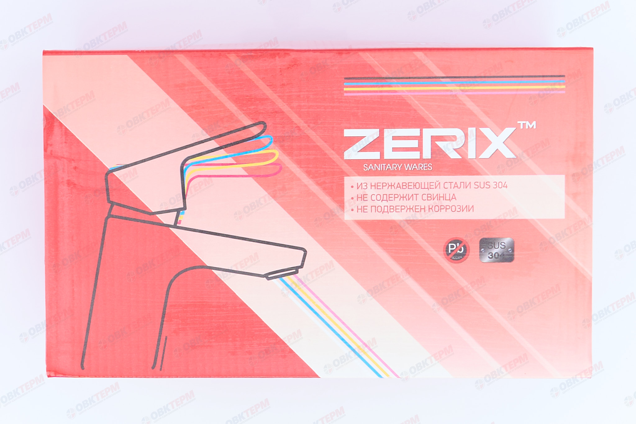 Смеситель д/ванны нерж/сталь ZERIX DAX-142 (EURO) SUS304 Ø40 (12 шт/ящ) - миниатюра №6