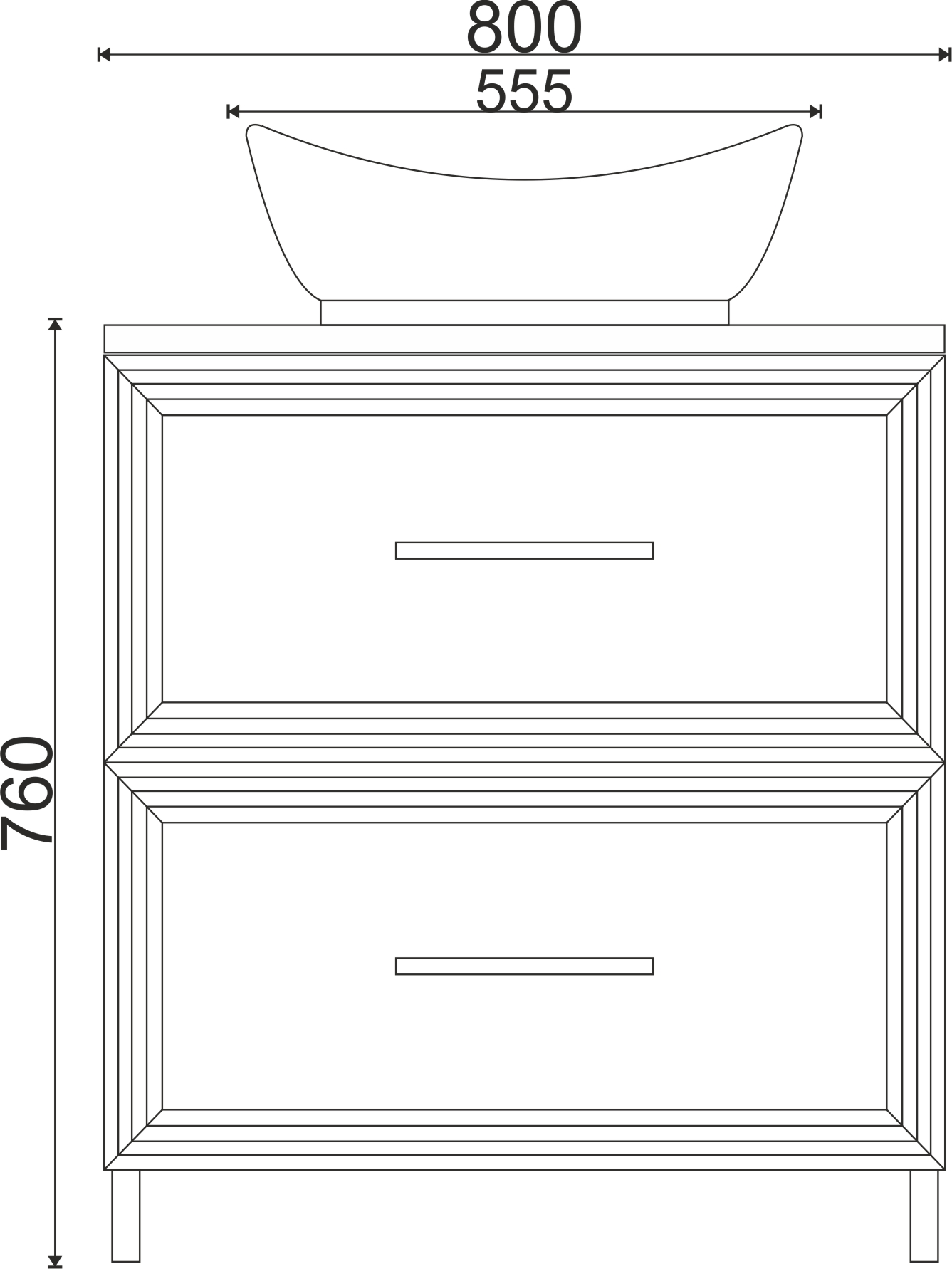 Тумба EvaGold 80 "Francesca" белый глянец (ум Олимпия560/Гамма560/Купер 560) с сифоном - миниатюра №2