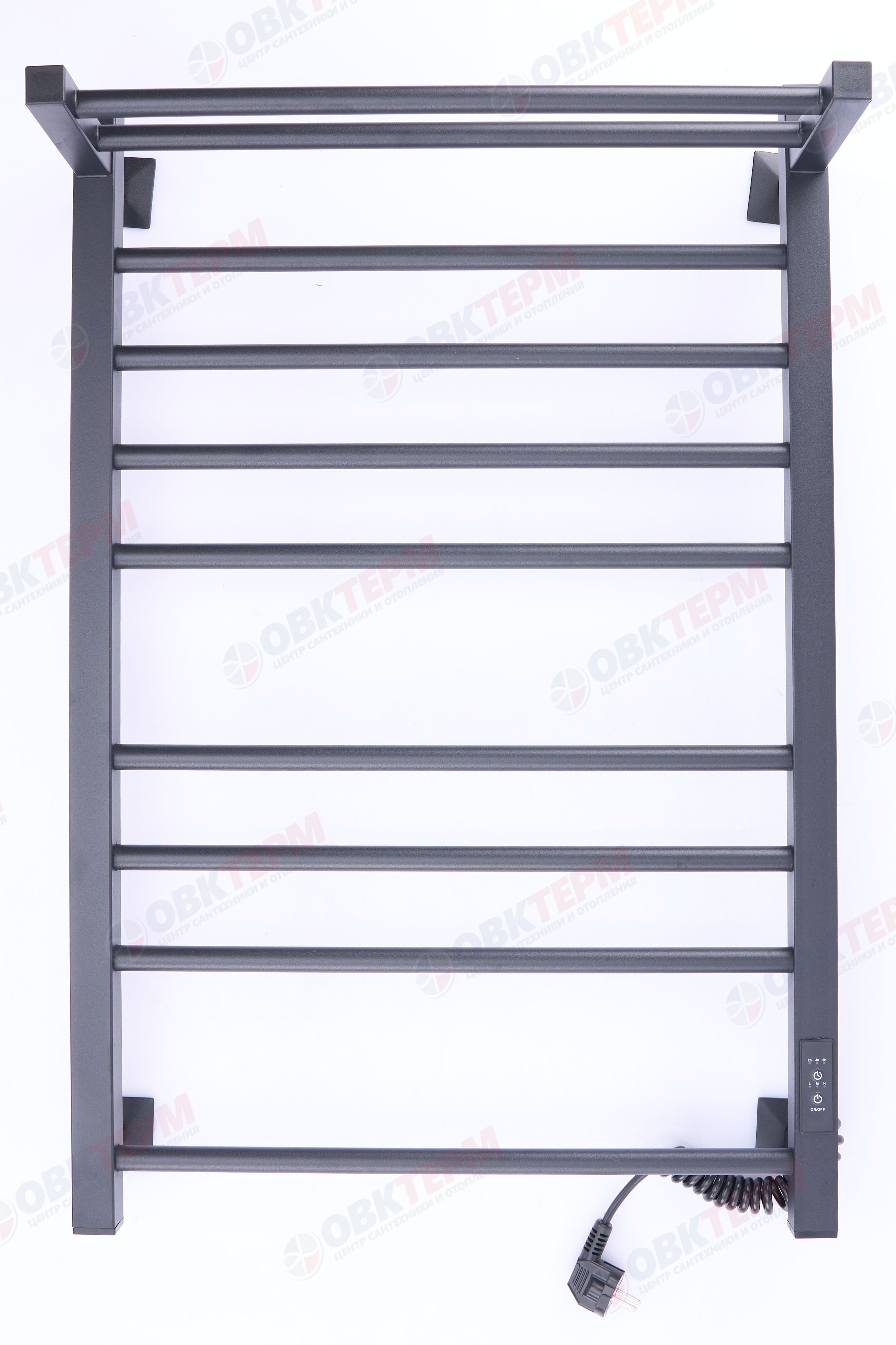 Электрический полотенцесушитель черный "Мирра квадрат" 50/80 "1"П (сухой, терморегулятор) ARIN BERD - Изображение №2
