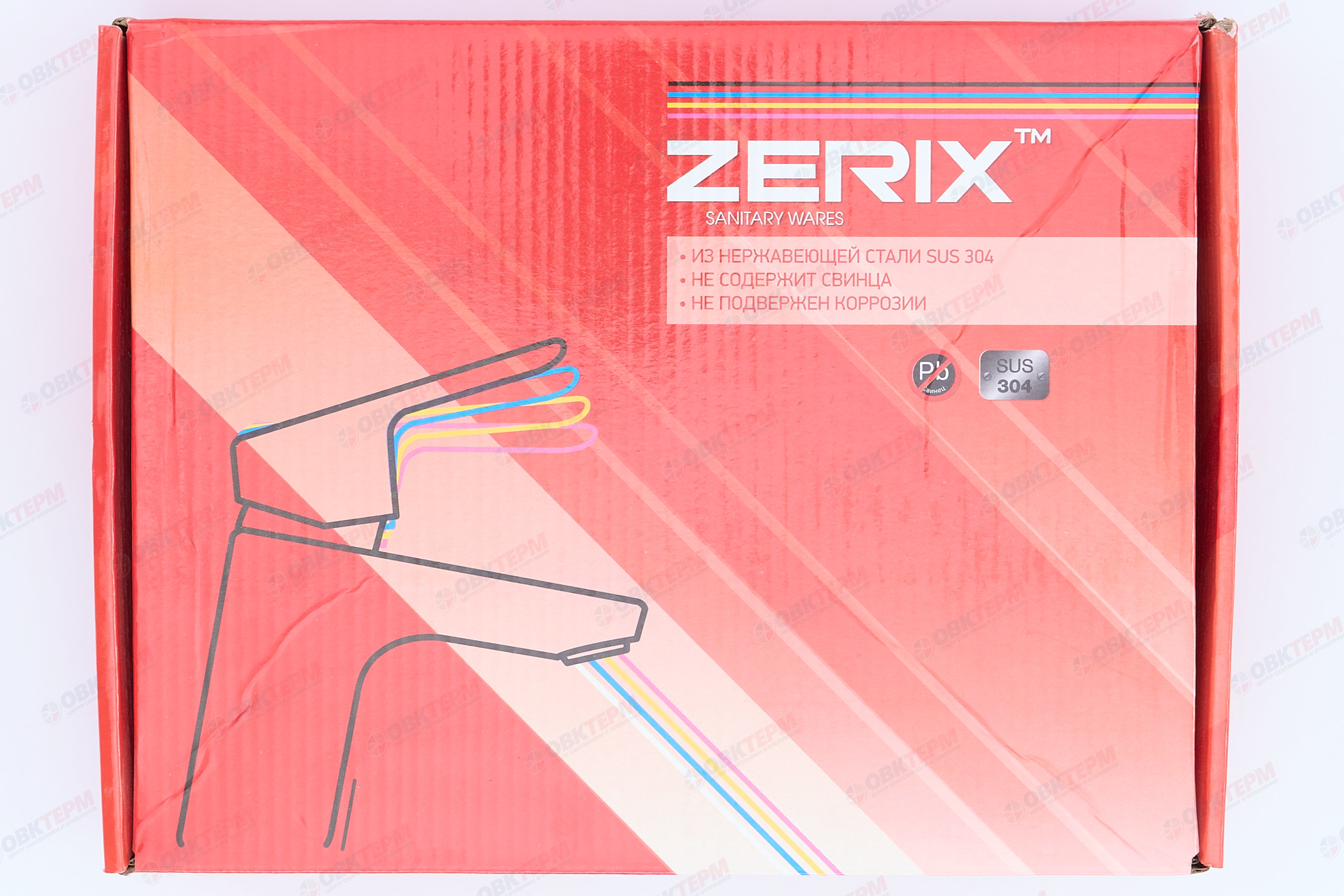 Смеситель д/умывальника нерж/сталь ZERIX - LUX-001-C   (катридж 35мм, на ГАЙКЕ) 10 шт/ящ - миниатюра №8