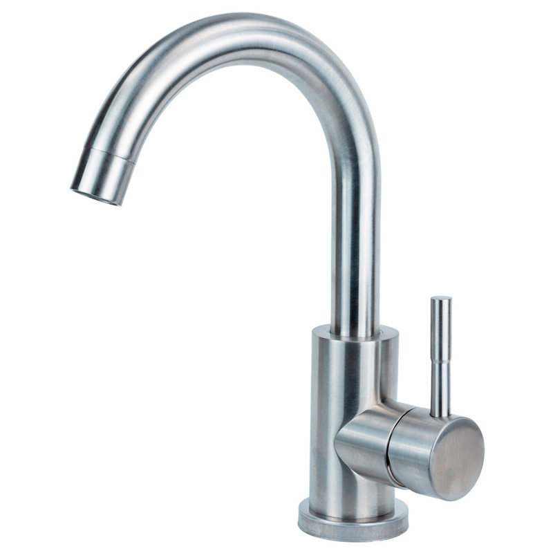 Смеситель д/умывальника нерж/сталь ZERIX - LUX-001-C   (катридж 35мм, на ГАЙКЕ) 10 шт/ящ - изображение №1