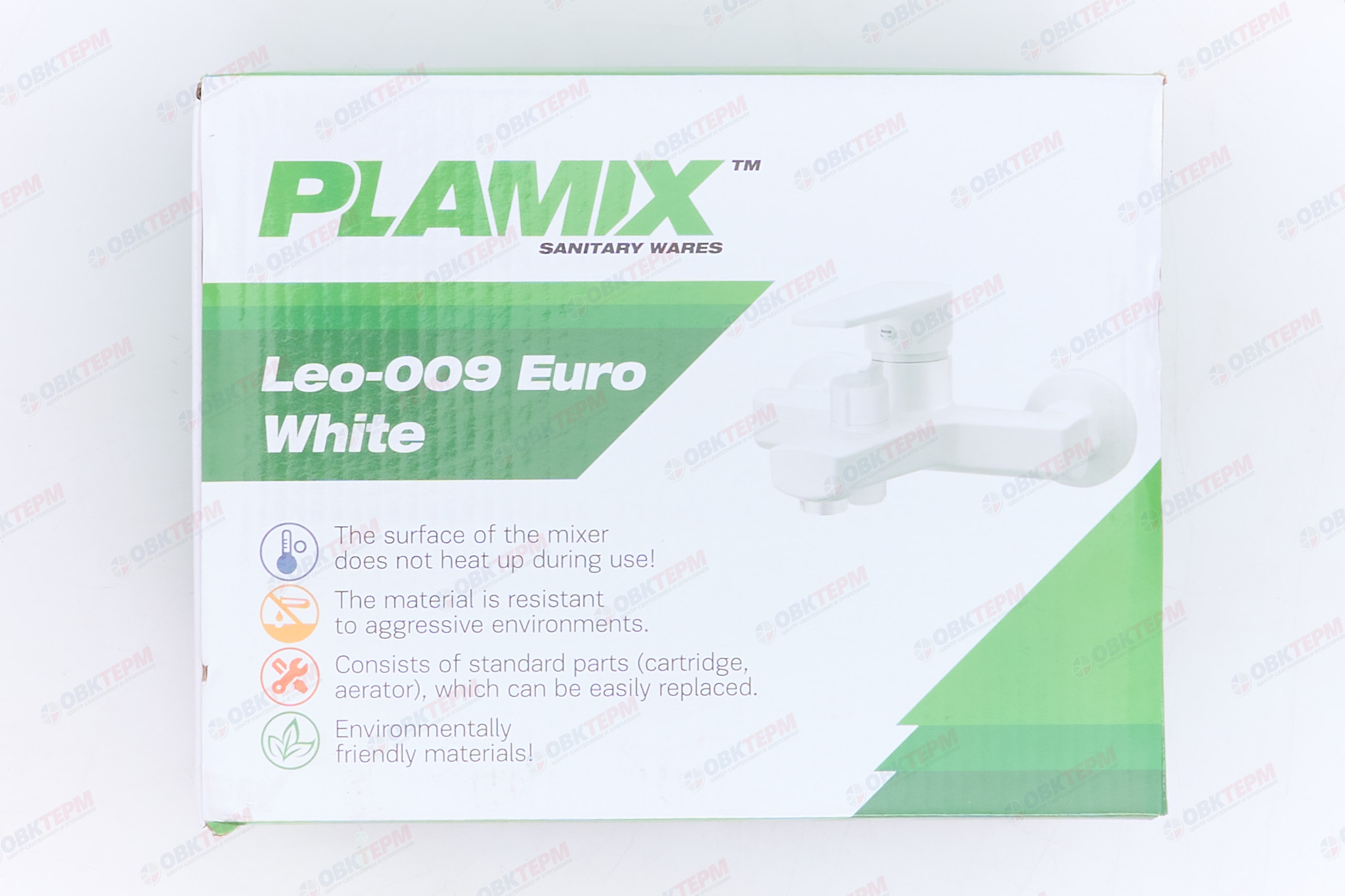 Смеситель д/ванны PLAMIX LEO-009 EURO White короткий (без шланга и лейки) (24 шт/ящ) - миниатюра №6