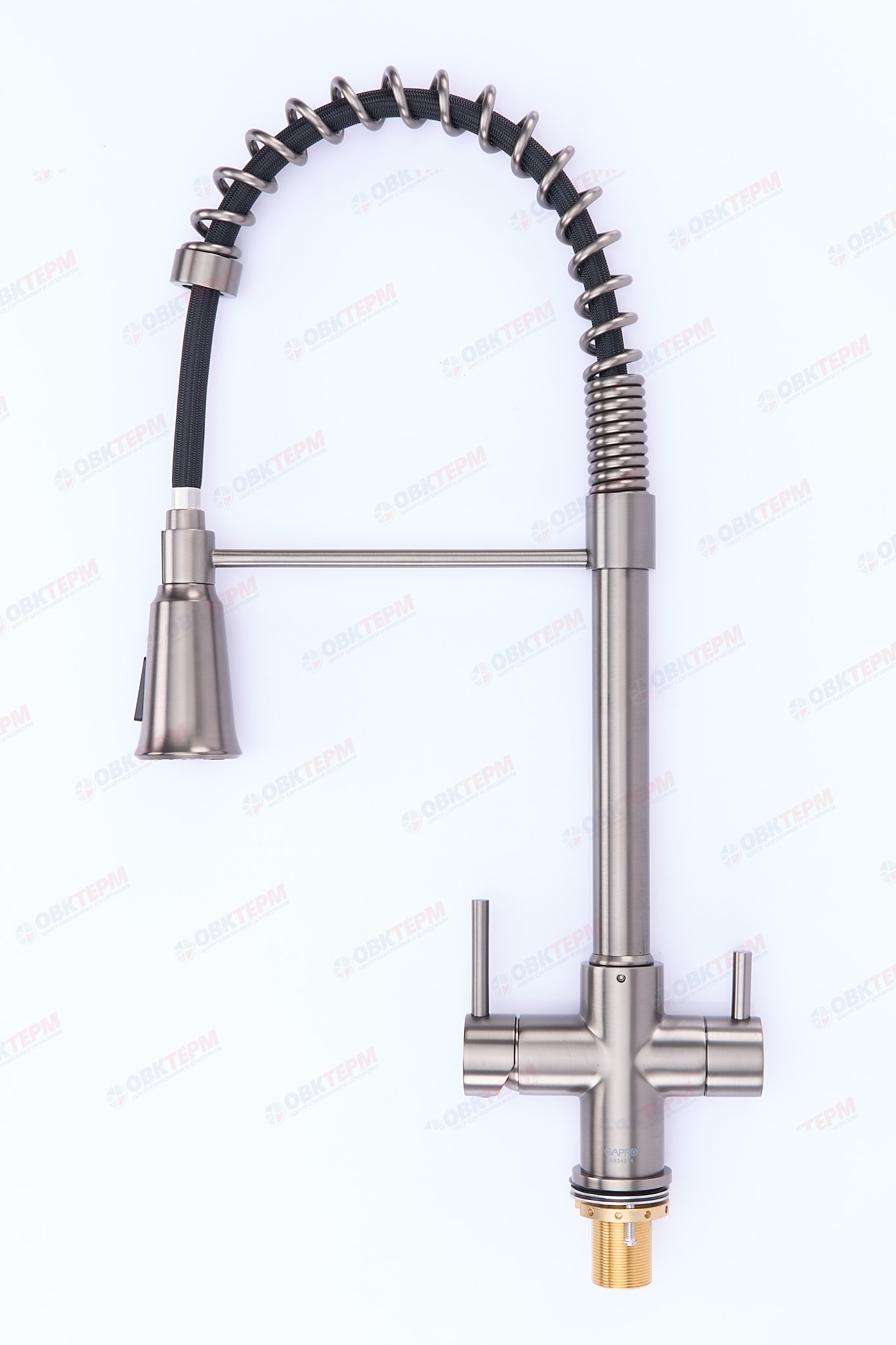 Смеситель д/кухни под ФИЛЬТР GAPPO G4398-69 латунь /оружейная сталь (Ø35, на гайке) - миниатюра №4