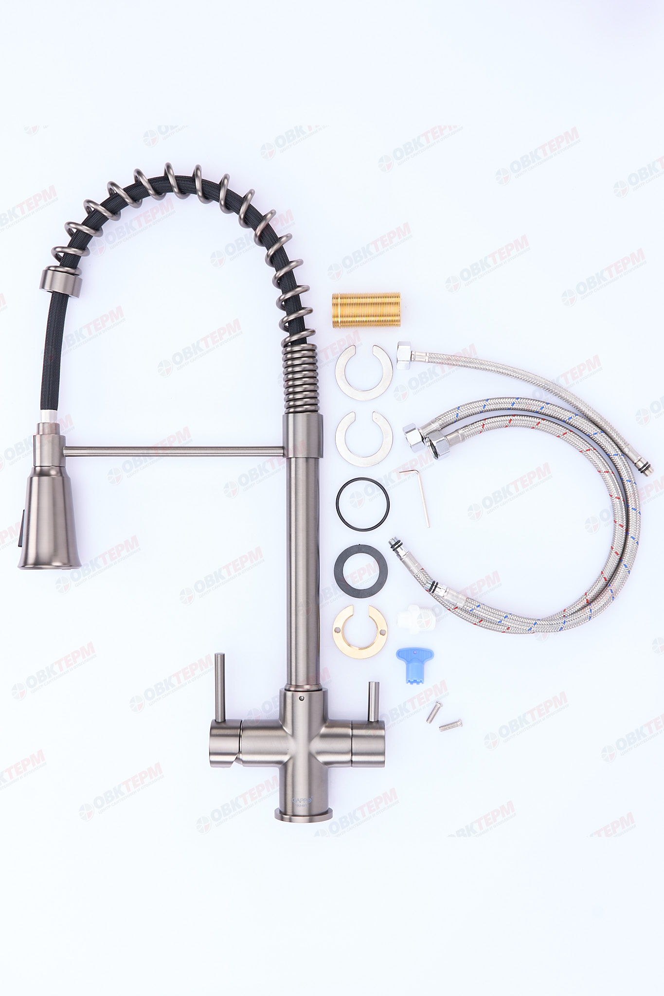 Смеситель д/кухни под ФИЛЬТР GAPPO G4398-69 латунь /оружейная сталь (Ø35, на гайке) - миниатюра №5