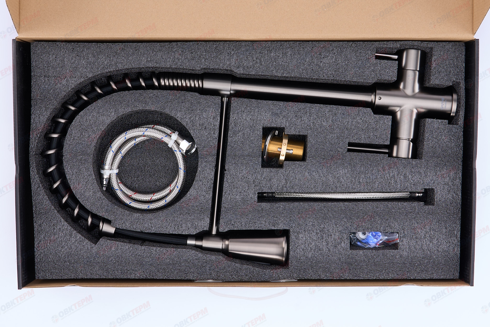 Смеситель д/кухни под ФИЛЬТР GAPPO G4398-69 латунь /оружейная сталь (Ø35, на гайке) - миниатюра №7