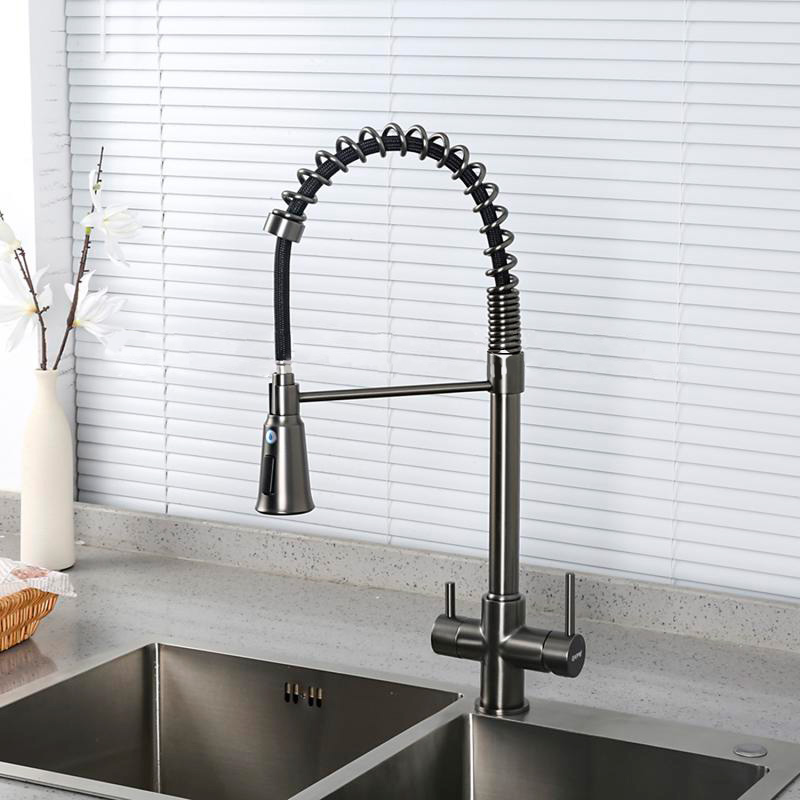 Смеситель д/кухни под ФИЛЬТР GAPPO G4398-69 латунь /оружейная сталь (Ø35, на гайке) - миниатюра №2