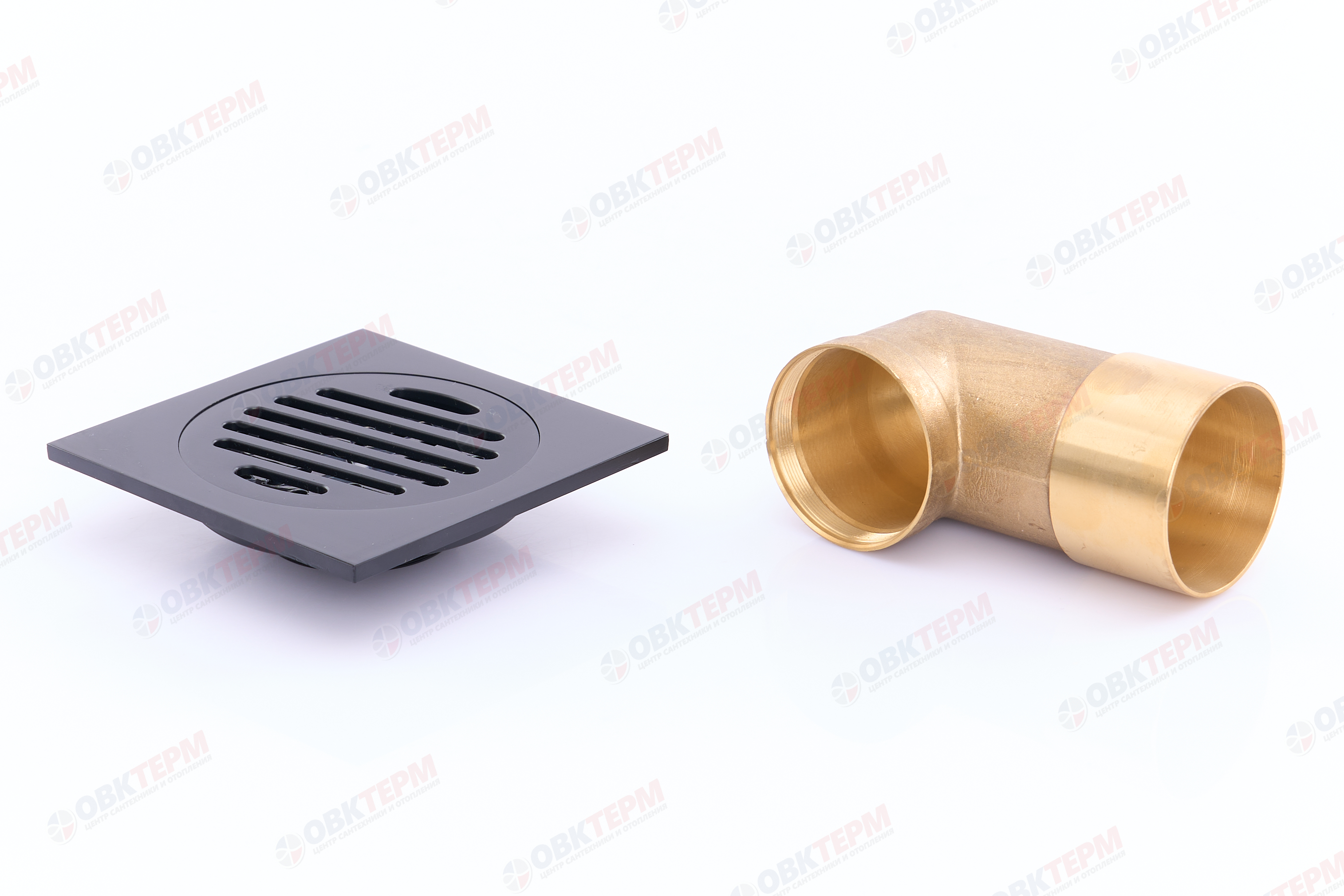 Душ  трап гориз. латунь "G81053-6" 10*10 GAPPO (черный) - Изображение №2