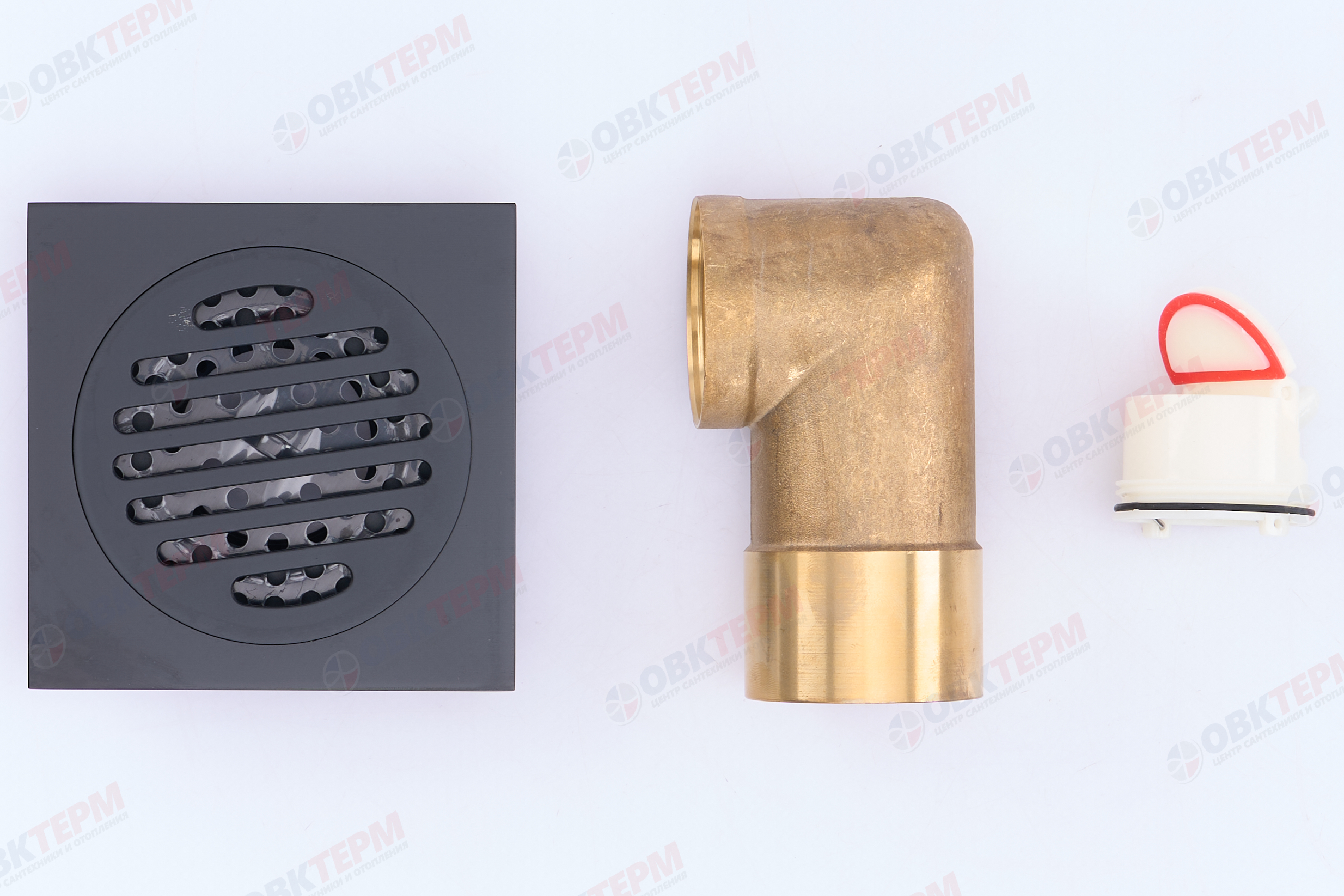 Душ  трап гориз. латунь "G81053-6" 10*10 GAPPO (черный) - Изображение №3