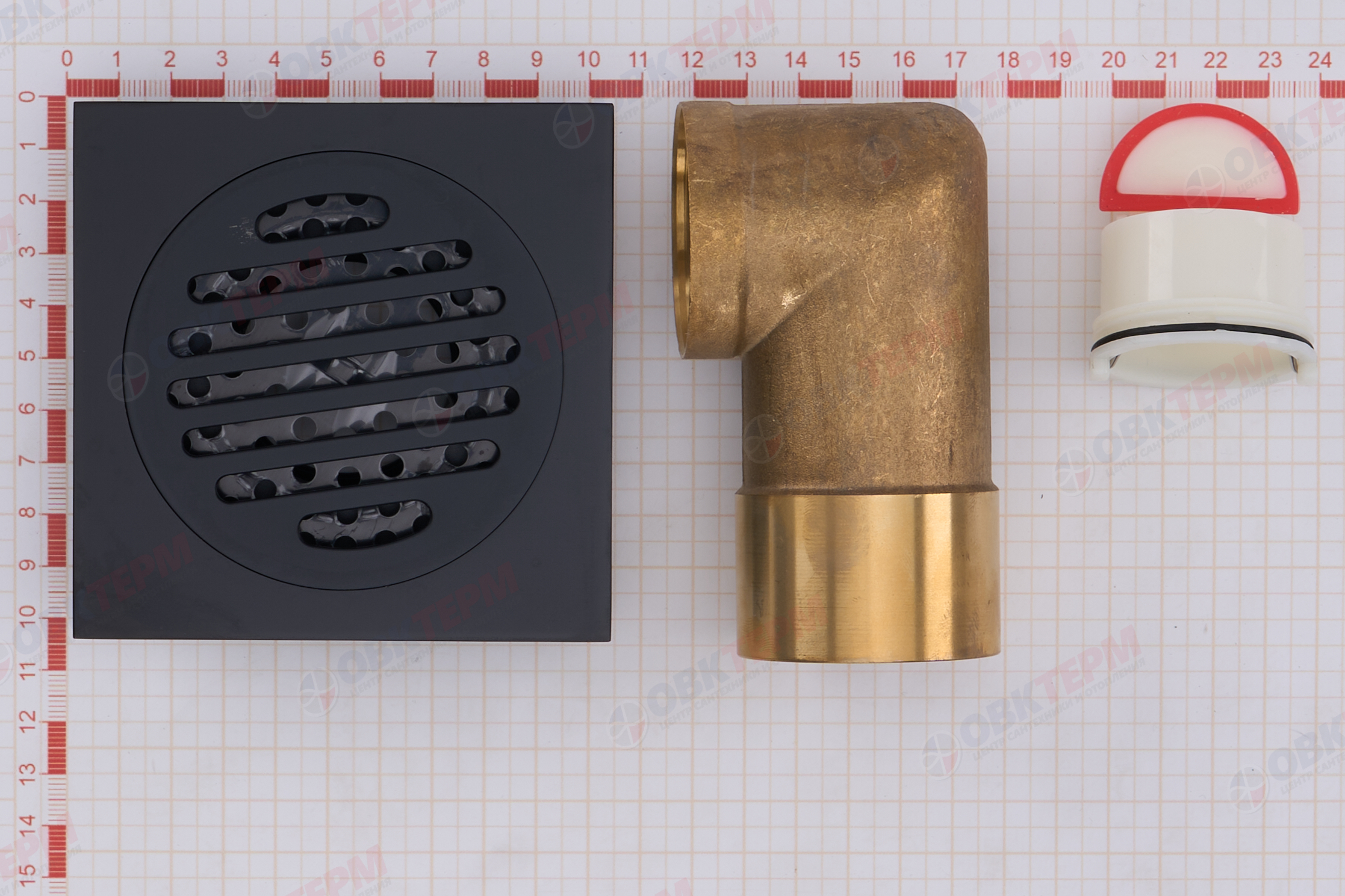 Душ  трап гориз. латунь "G81053-6" 10*10 GAPPO (черный) - Изображение №4