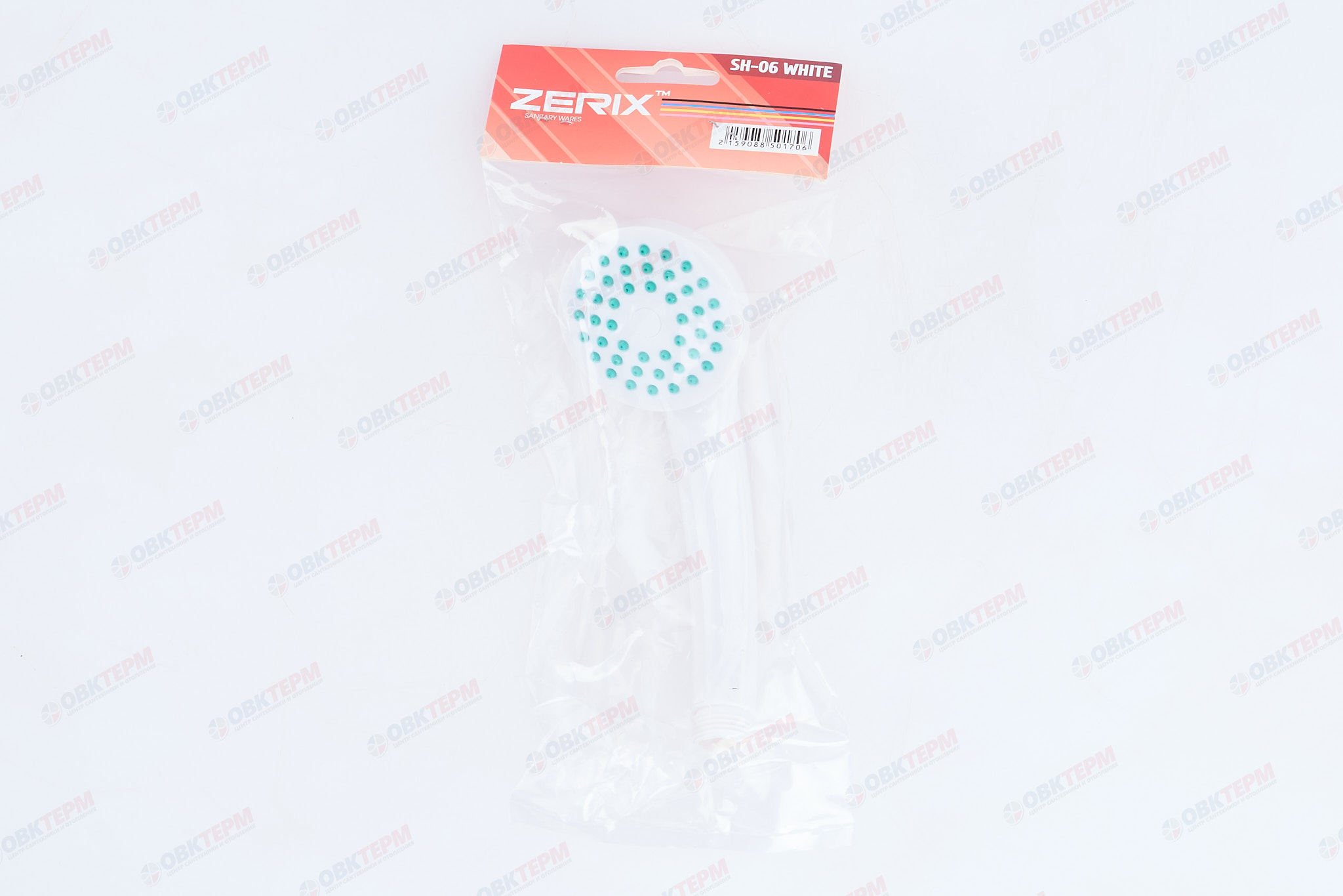 Лейка д/душа ручная ZERIX  SH-06 WHITE ( 1 режим) (10 шт/ящ) - миниатюра №6