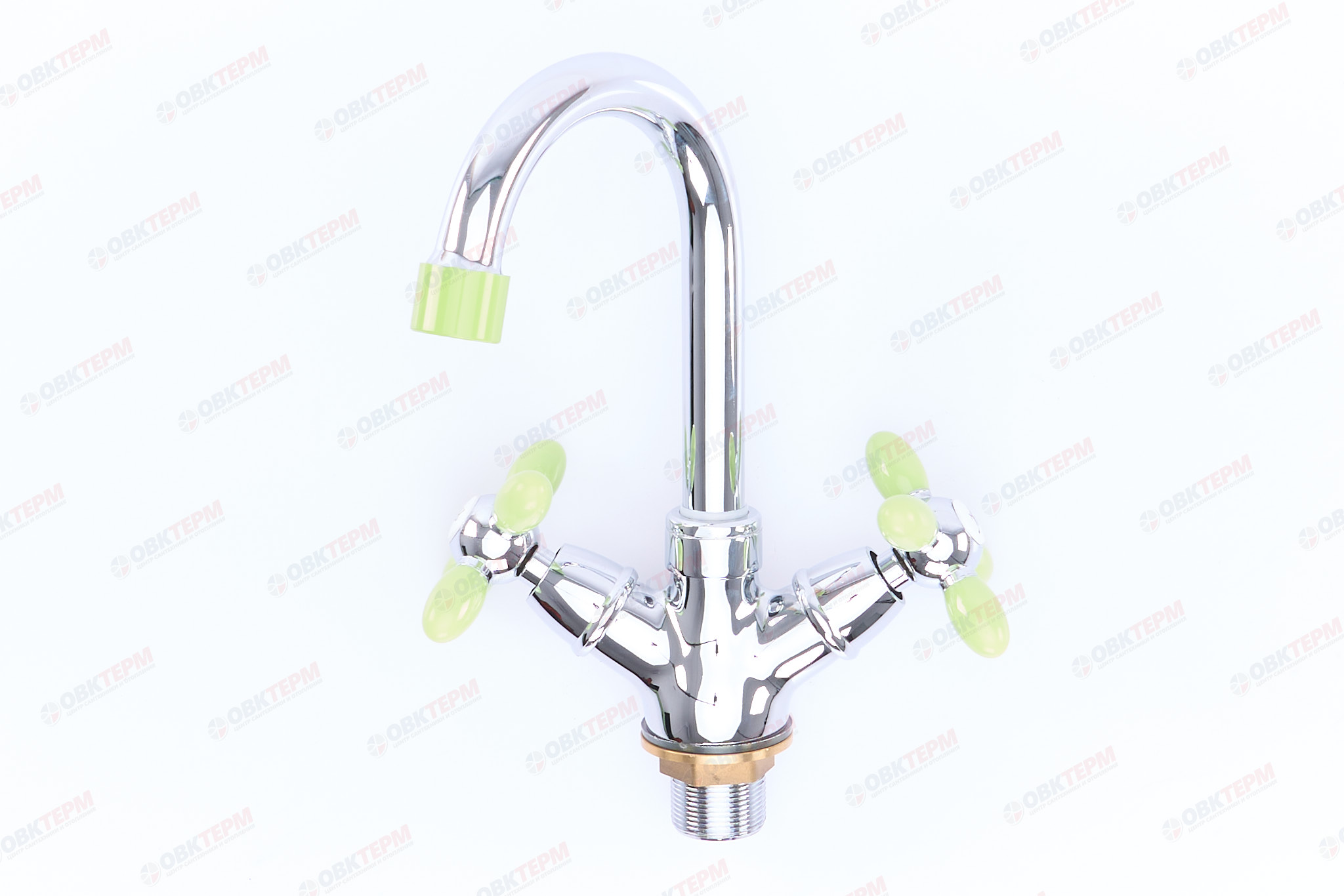 Смеситель д/умывальника буксовый ZERIX ROM-001 LR81010G Green (10 шт/ящ) - Изображение №4