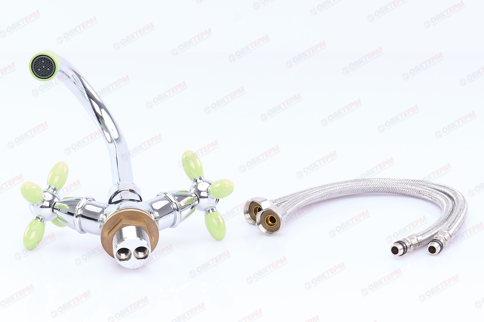 Смеситель д/умывальника буксовый ZERIX ROM-001 LR81010G Green (10 шт/ящ) - миниатюра №6