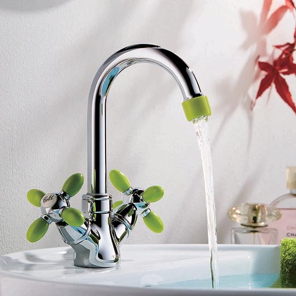 Смеситель д/умывальника буксовый ZERIX ROM-001 LR81010G Green (10 шт/ящ) - Изображение №3