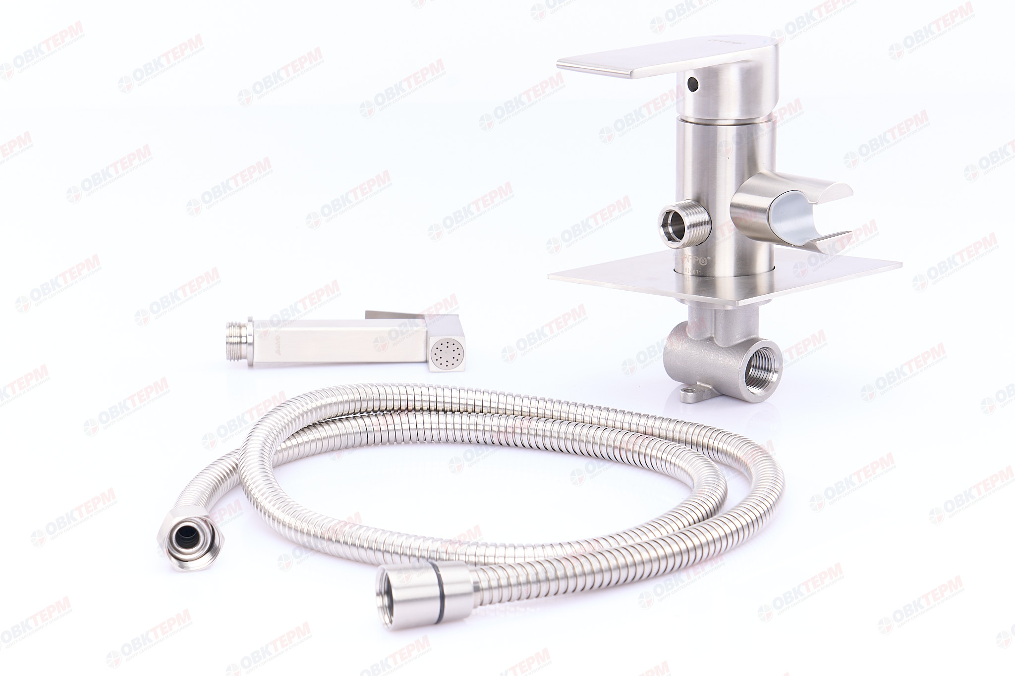 Смеситель с гигиеническим душем GAPPO G7299-20 нерж. сталь /сатин - Изображение №5