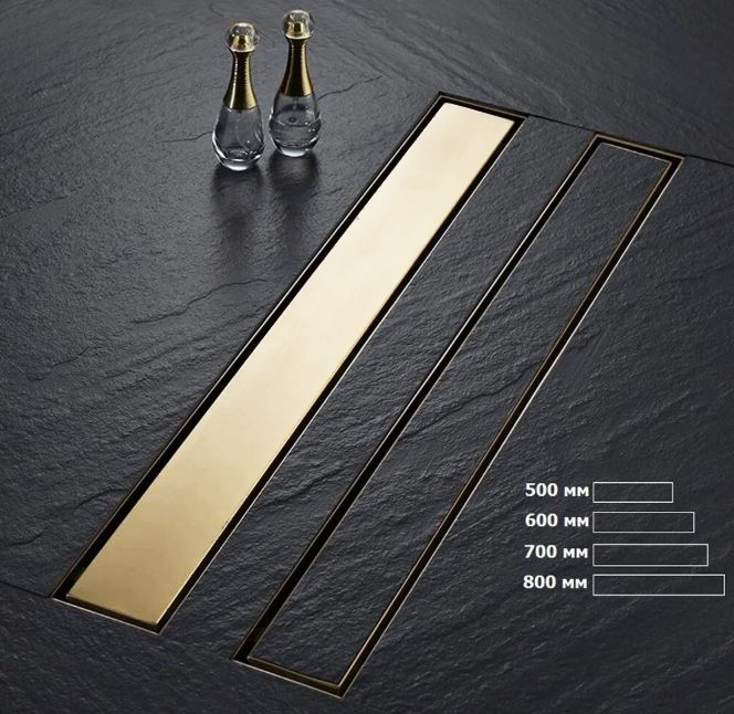 Трап-лоток 70 см золото цвет (сухой +гидрозатвор)TIM BAD487002GP (1шт/4шт упак) - миниатюра №2