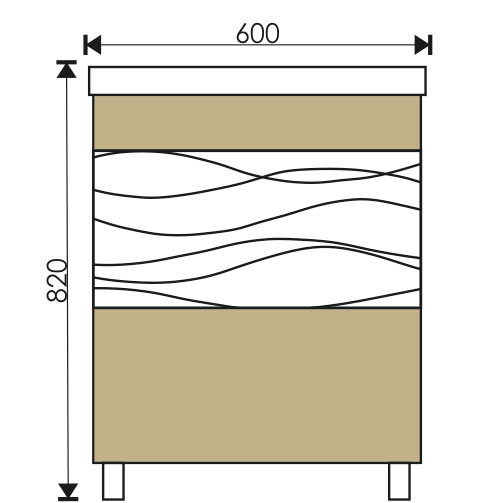 Тумба EvaGold 60 "Verginia" дуб Капучино  (ум Strim 60/ GRAND 60) - миниатюра №2