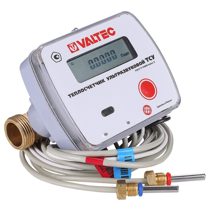 Теплосчетчик ультразвуковой VALTEC ТСУ, Ду15, без интерфейса, 0,6 м3/час (на подающий тр.) - Изображение №1