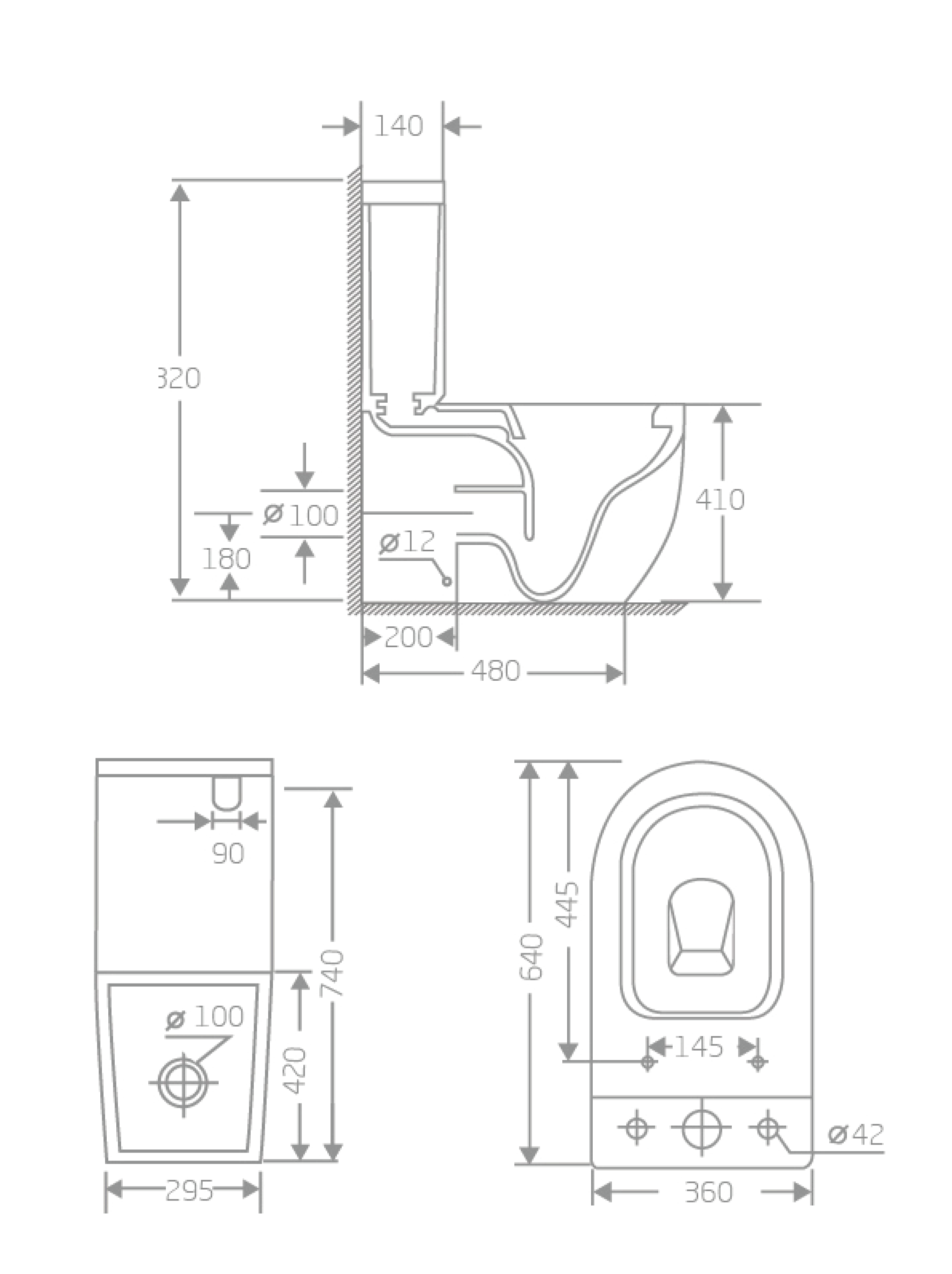Унитаз-компакт OVO FABIO 45, SC, ультратонкое, дюропласт, прям. выпуск* - Изображение №3
