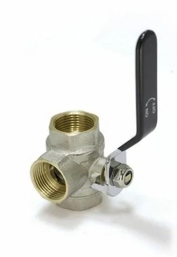 Кран 3-ходовой   шаровый     TIM     1/2" ВВВ (5шт/40 ящ) - Изображение №1