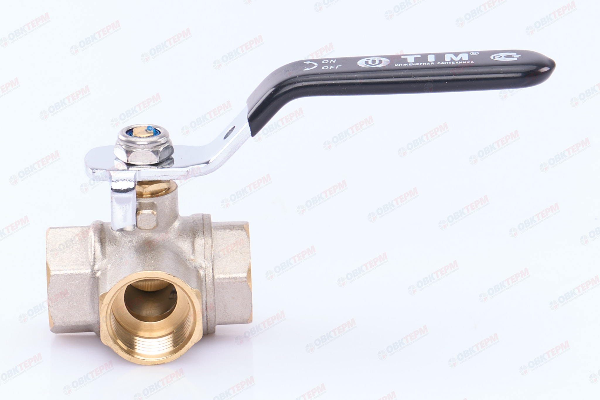 Кран 3-ходовой   шаровый     TIM     1/2" ВВВ (5шт/40 ящ) - Изображение №4