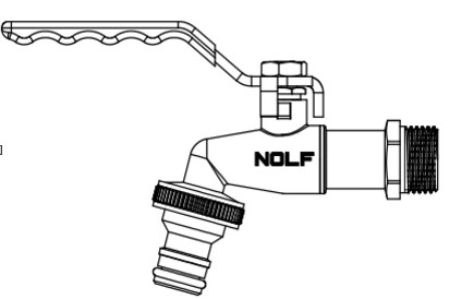 Кран  поливочный с коннектором 1/2" NOLF Classic   (64/60 шт) - Изображение №1