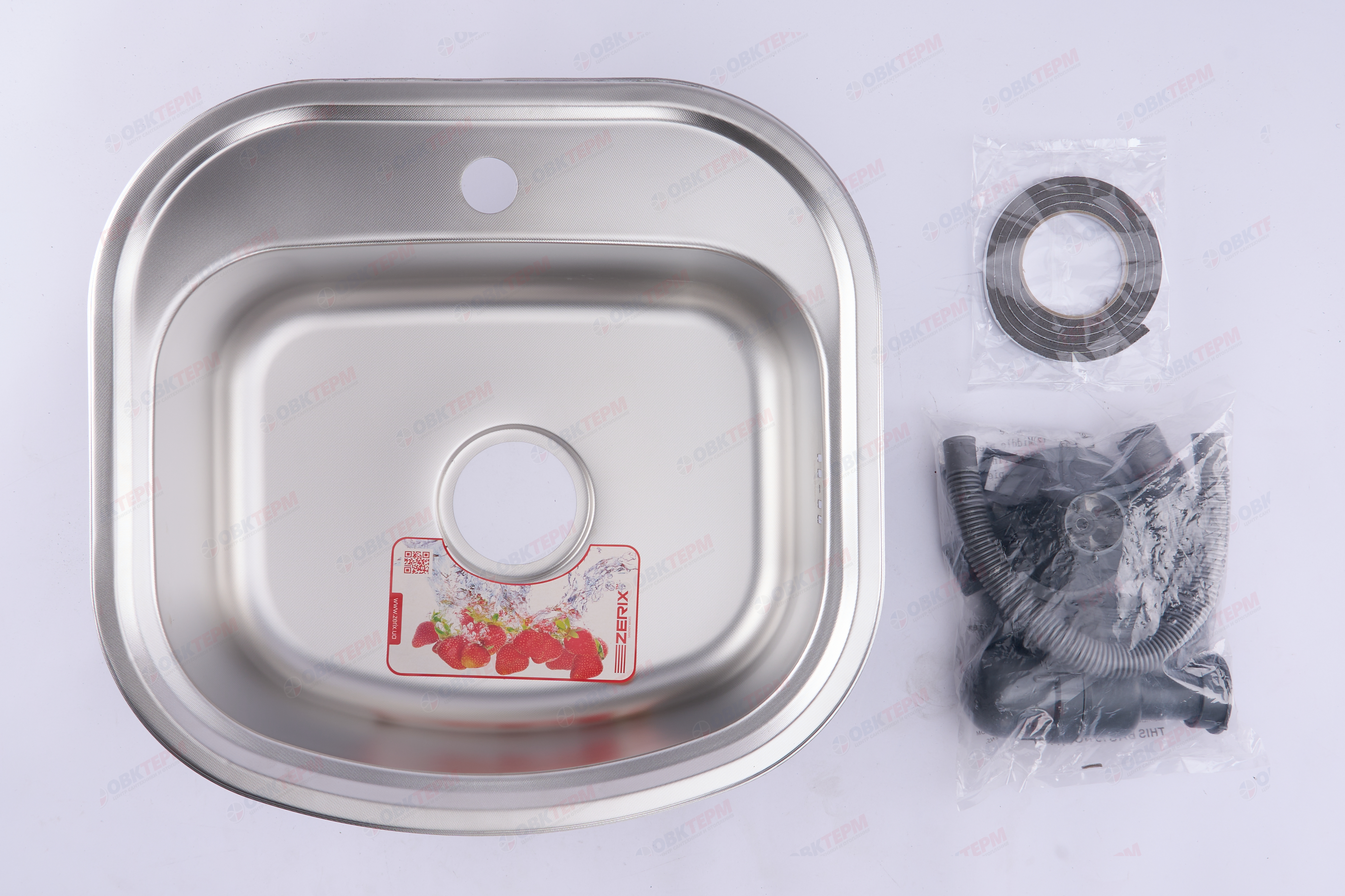 ZERIX мойка Z4947-08-180MD (micro decor) ВРЕЗНАЯ /сифон (10шт/ящ) - миниатюра №9