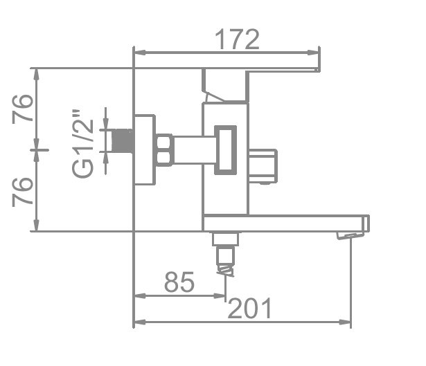 Смеситель д/ванны корот. нерж/сталь MIXXUS FIT-009 EURO  (12 шт/ящ) - миниатюра №2