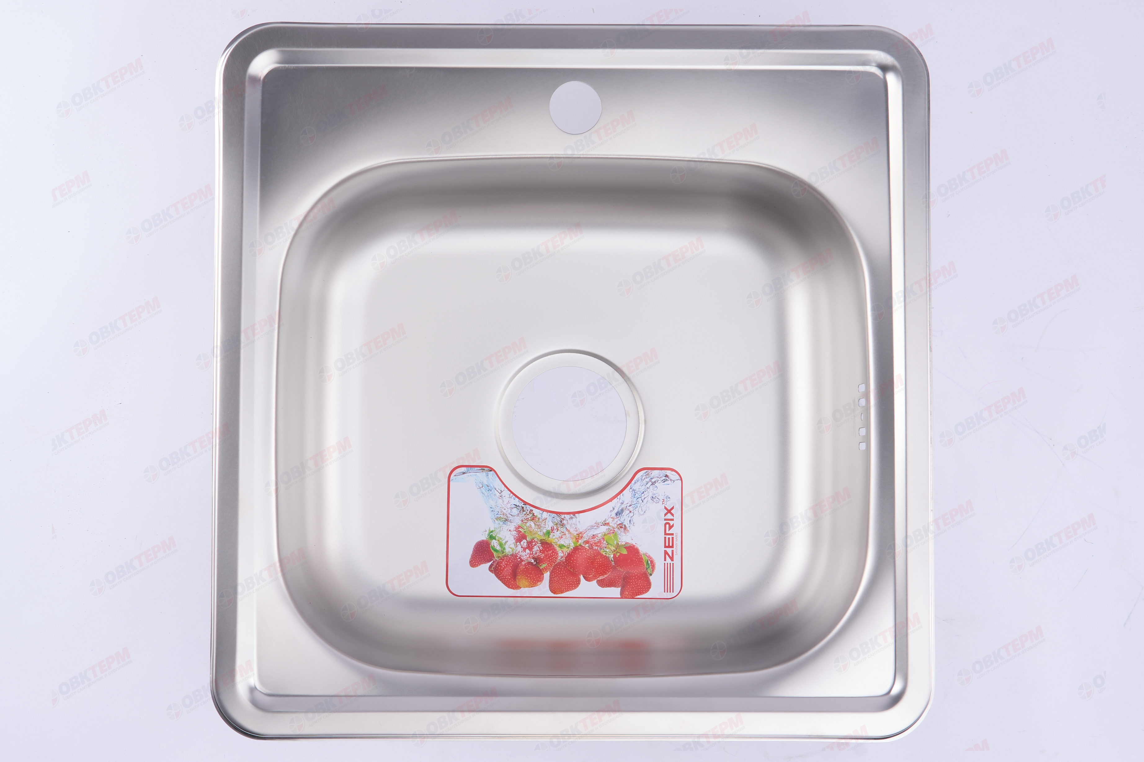 ZERIX мойка Z4848-06-160E (SATIN) ВРЕЗНАЯ /сифон (10шт/ящ) - миниатюра №8