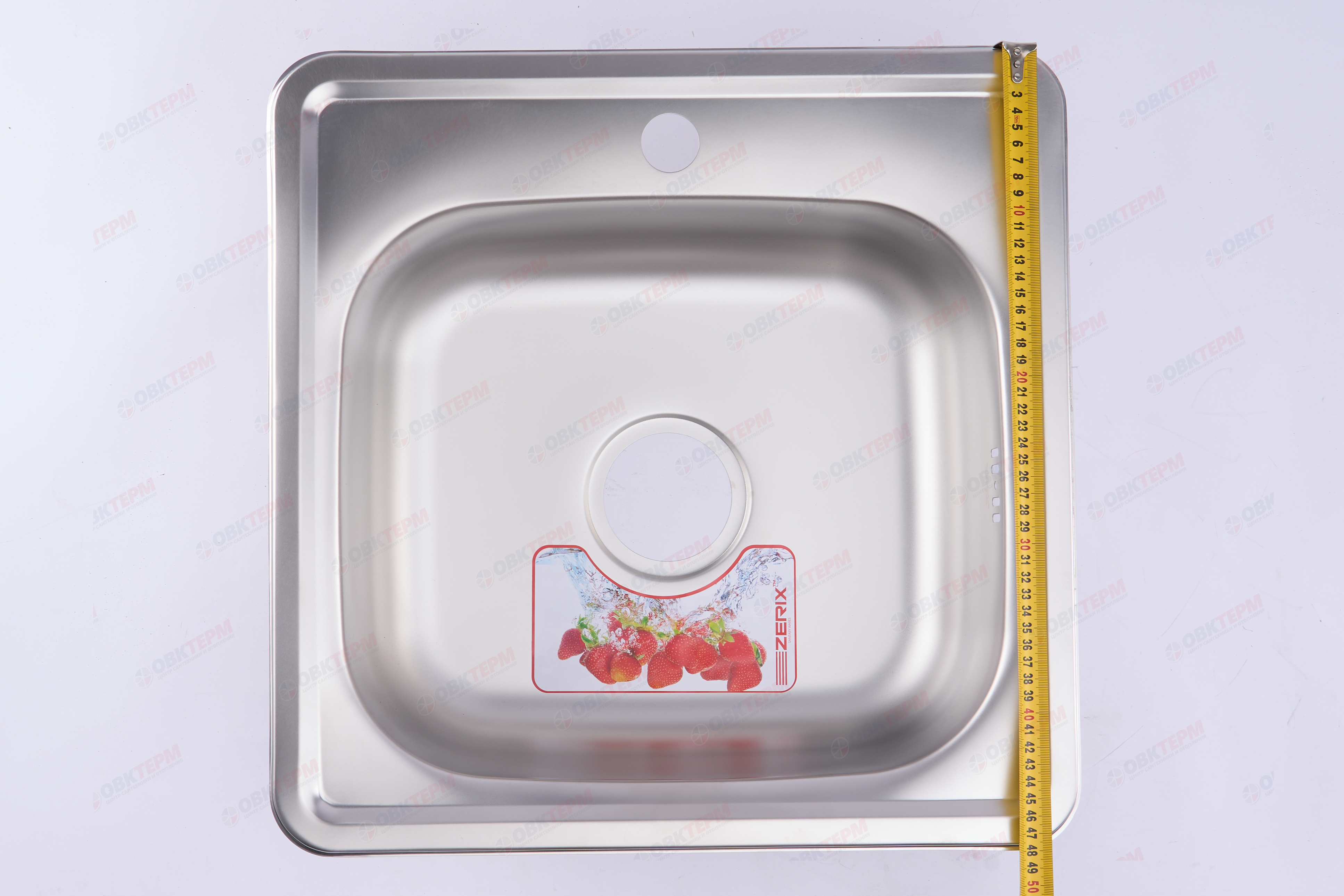 ZERIX мойка Z4848-06-160E (SATIN) ВРЕЗНАЯ /сифон (10шт/ящ) - миниатюра №9