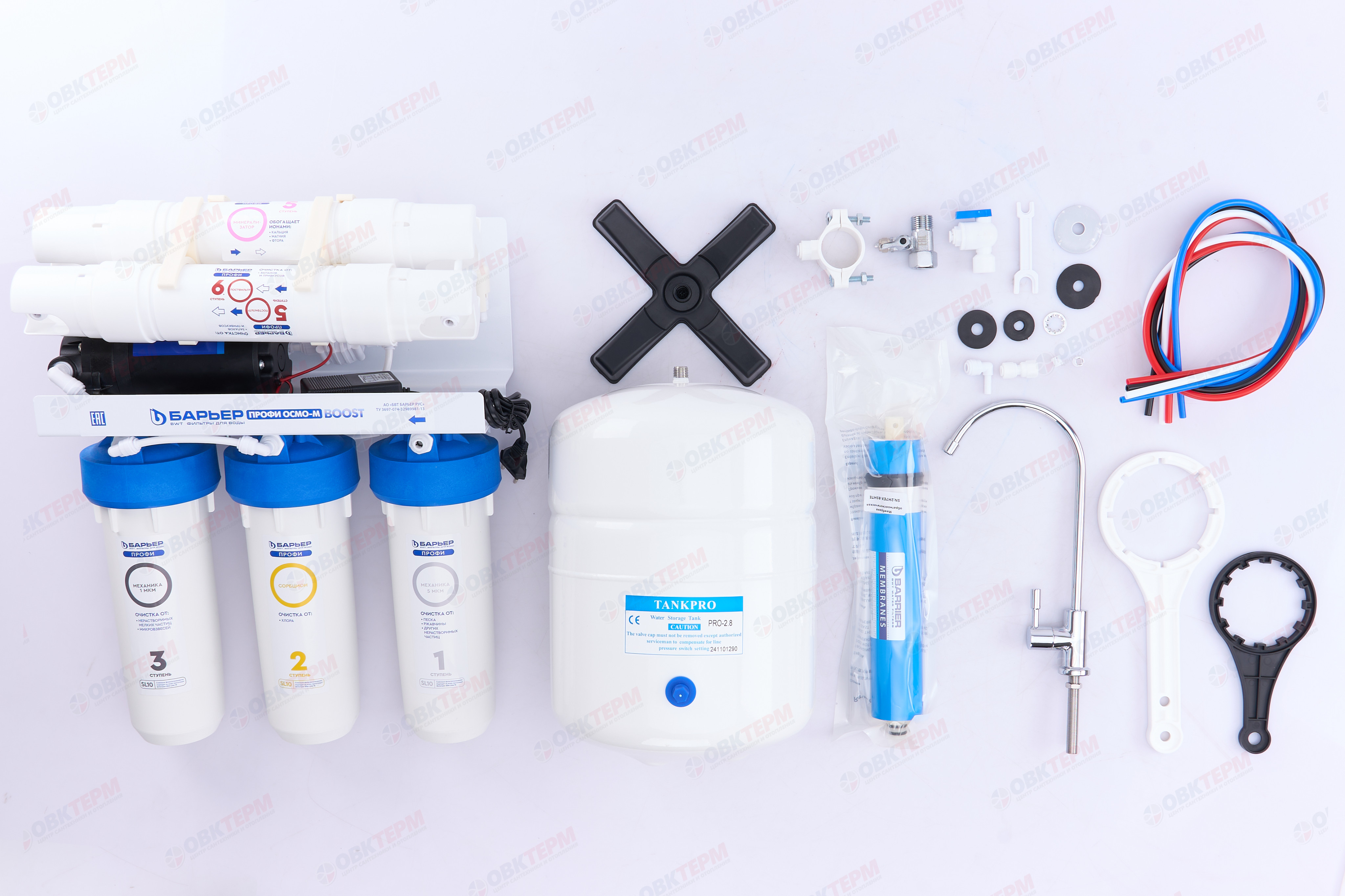 Барьер     обратный осмос с насосом ПРОФИ ОСМО 100 Boost M (6 ступеней) - миниатюра №9