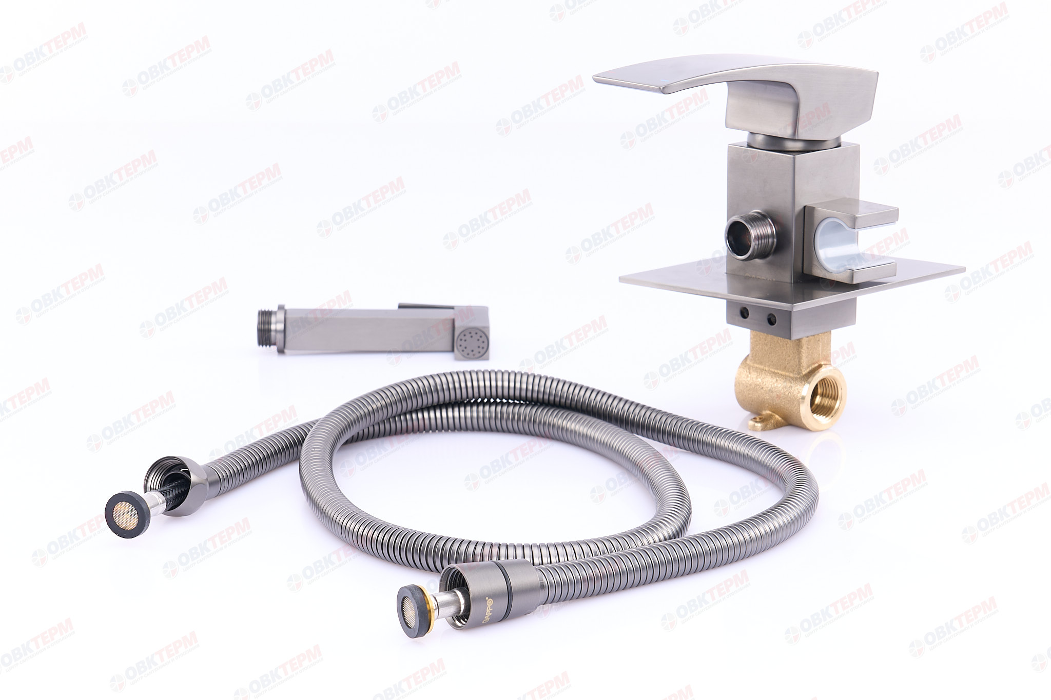 Смеситель с гигиеническим душем GAPPO G7207-9 латунь /оружейная сталь - Изображение №4