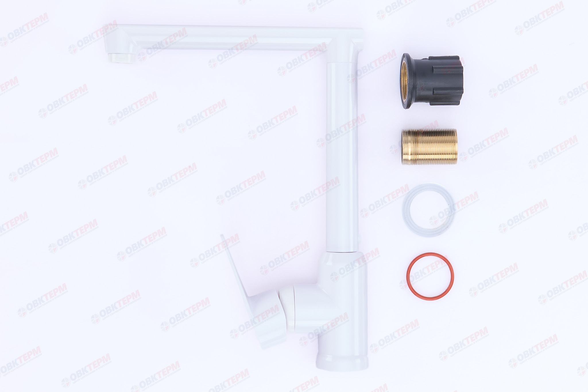 Смеситель д/кухни PLAMIX Mario-017 White, (гайка, Ø35, без подводки) (20шт/ящ) - Изображение №4