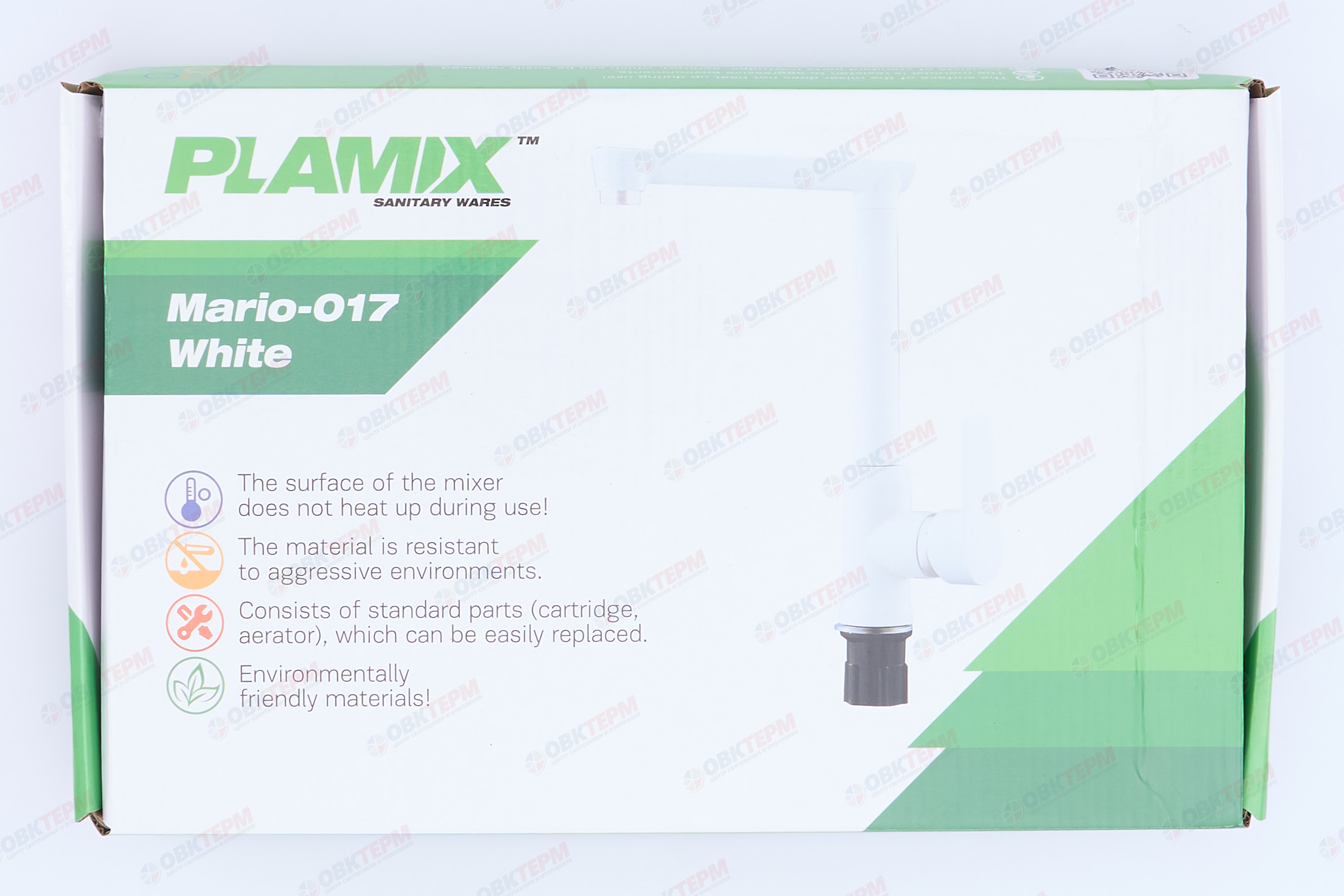 Смеситель д/кухни PLAMIX Mario-017 White, (гайка, Ø35, без подводки) (20шт/ящ) - миниатюра №7