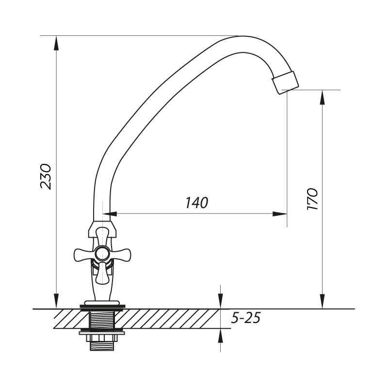 Смеситель моно ZERIX TZF 605 мойка   (30 шт/ящ) - Изображение №3