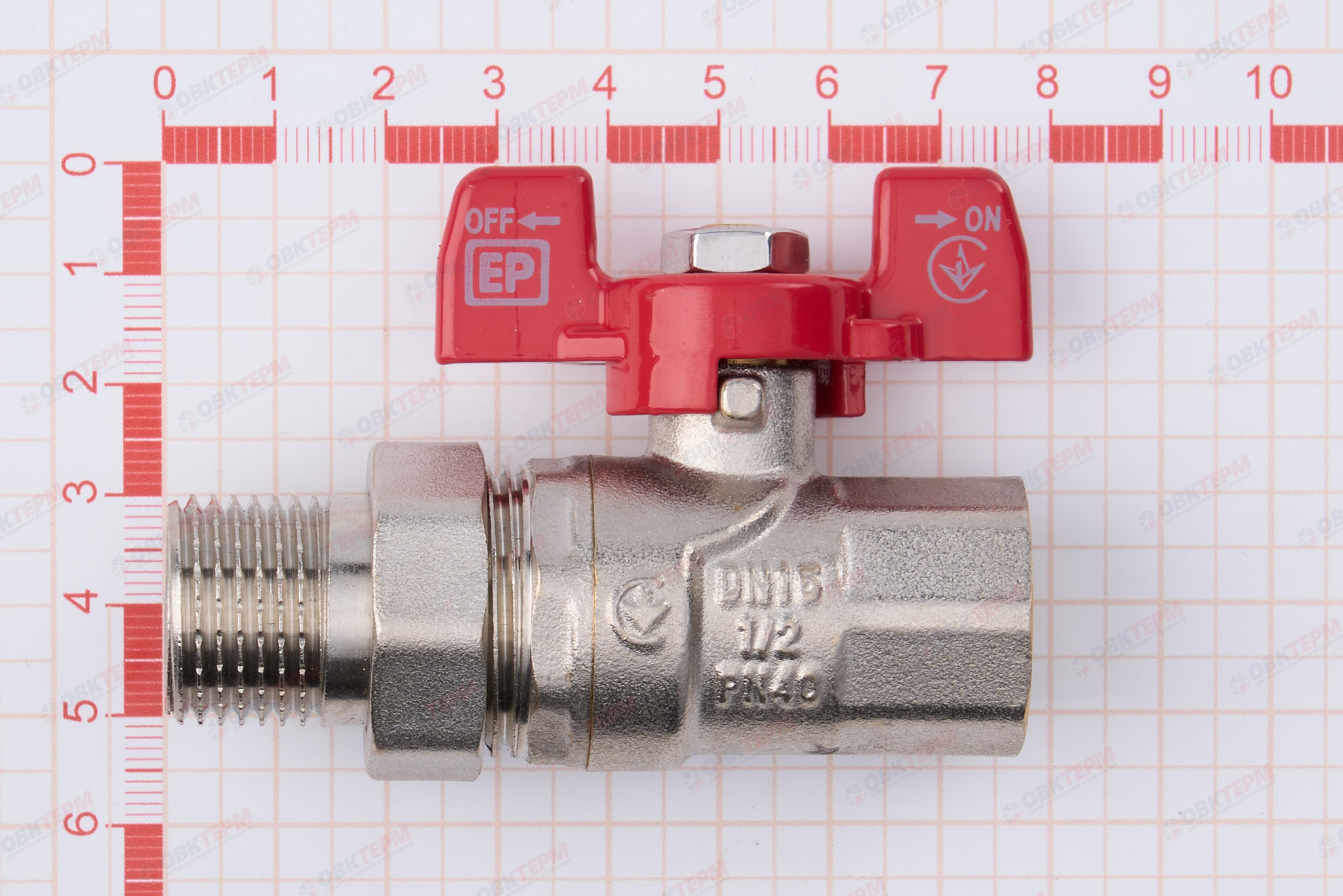 Кран шаровый с американкой     EUROPRODUCT     1/2"  ВН     (80 шт) - миниатюра №6