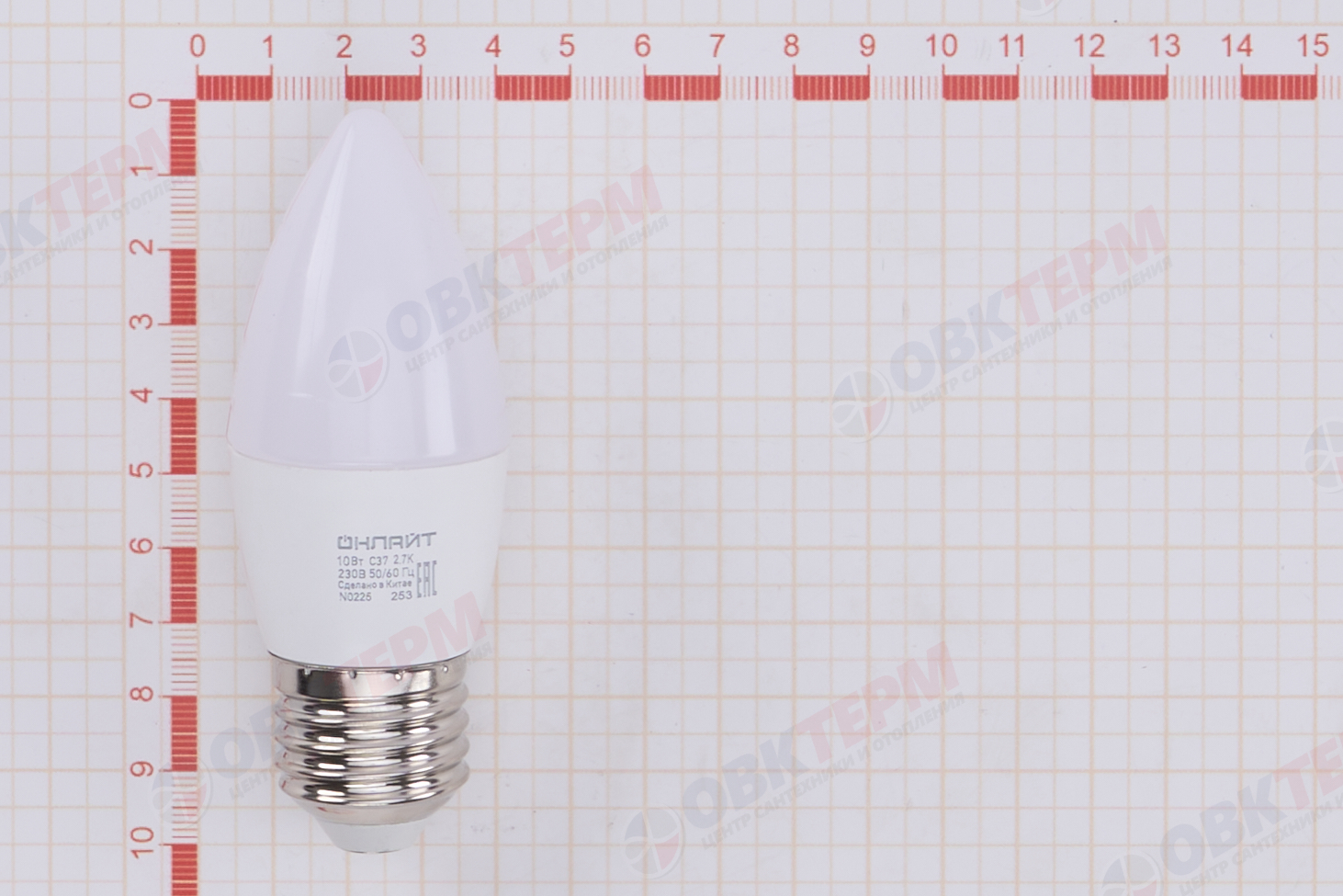 Лампа светодиодная ОНЛАЙТ E27 10Вт cвеча 2700К 61959 - миниатюра №7