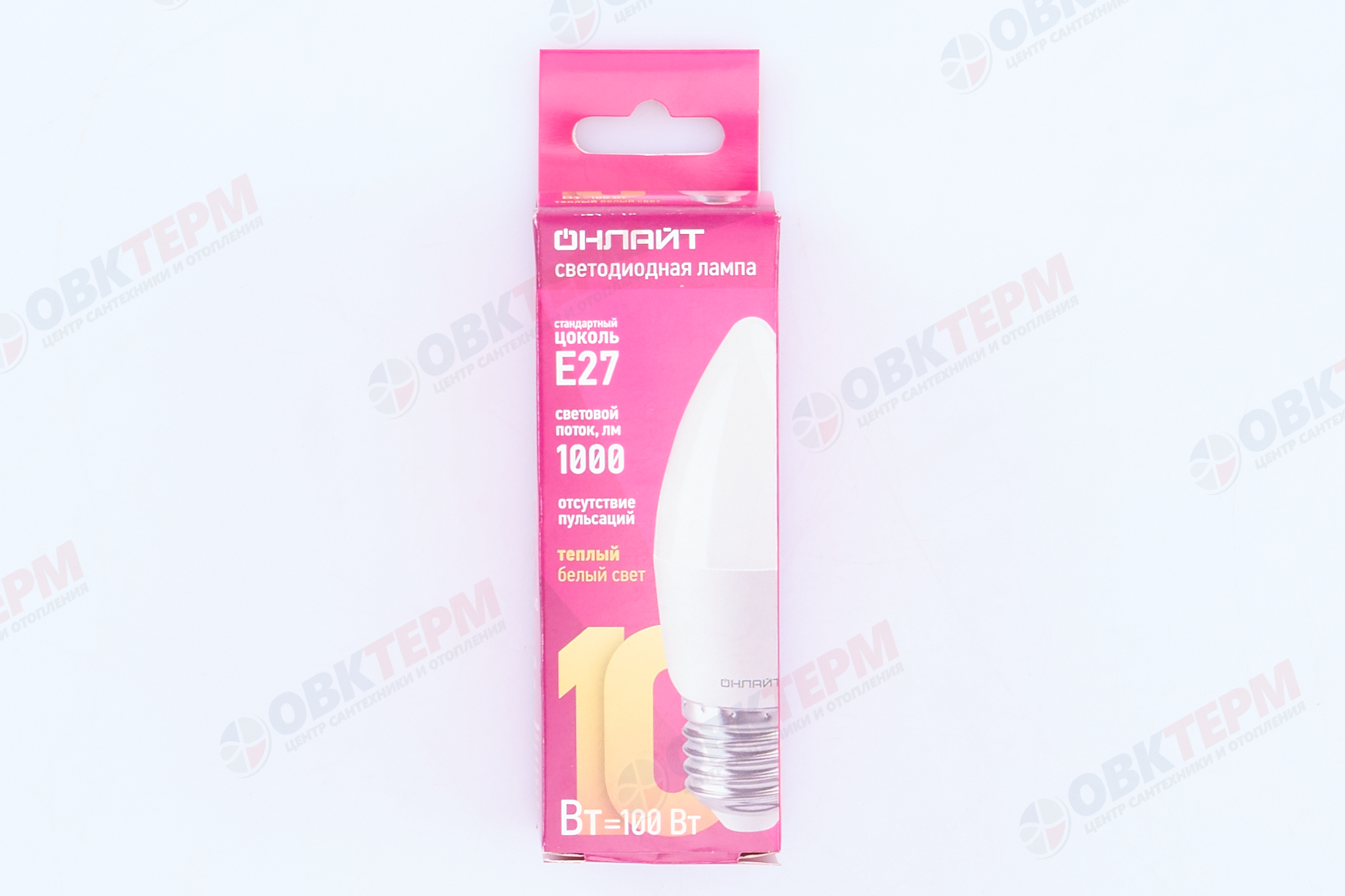 Лампа светодиодная ОНЛАЙТ E27 10Вт cвеча 2700К 61959 - миниатюра №8