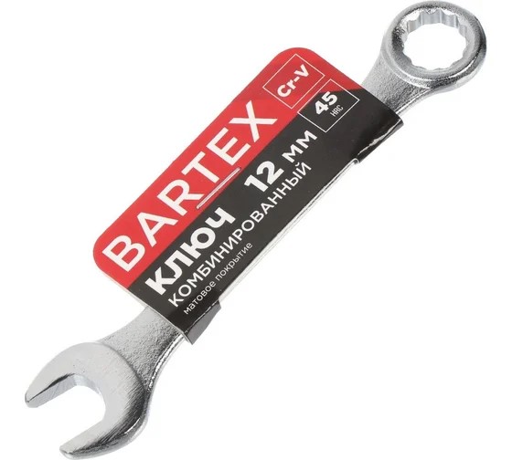 Ключ комбинированный, Bartex, 12 мм, CrV сталь, Эко - изображение №1