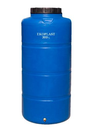Емкость   ЭКОПЛАСТ       300л   вертикальная  Синяя ОВБ 300  (в132*д55) - Изображение №1