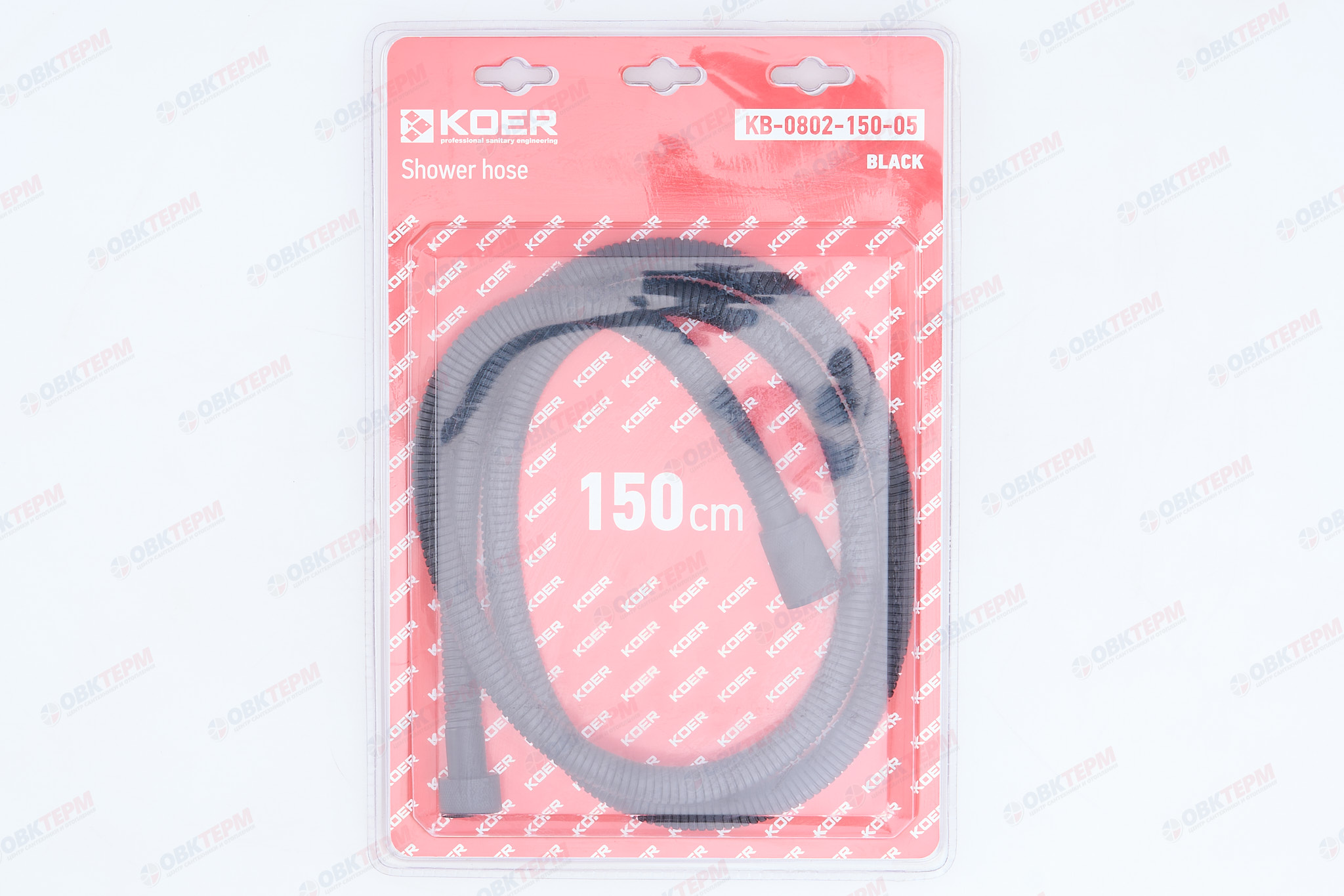 Шланг д/душа KOER KB-0802-150-05 оплетка нерж. 150 см (Цвет черный) (30 шт/ящ) - Изображение №4