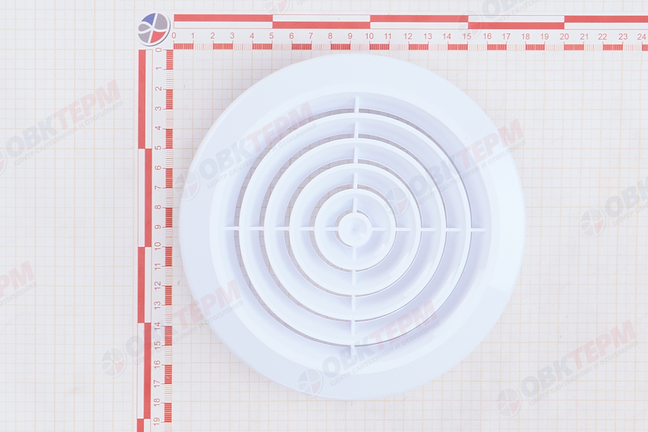 Решетка вентиляционная круглая ПКС d170, с фланцем d125 (50шт/уп) Эвент - миниатюра №6