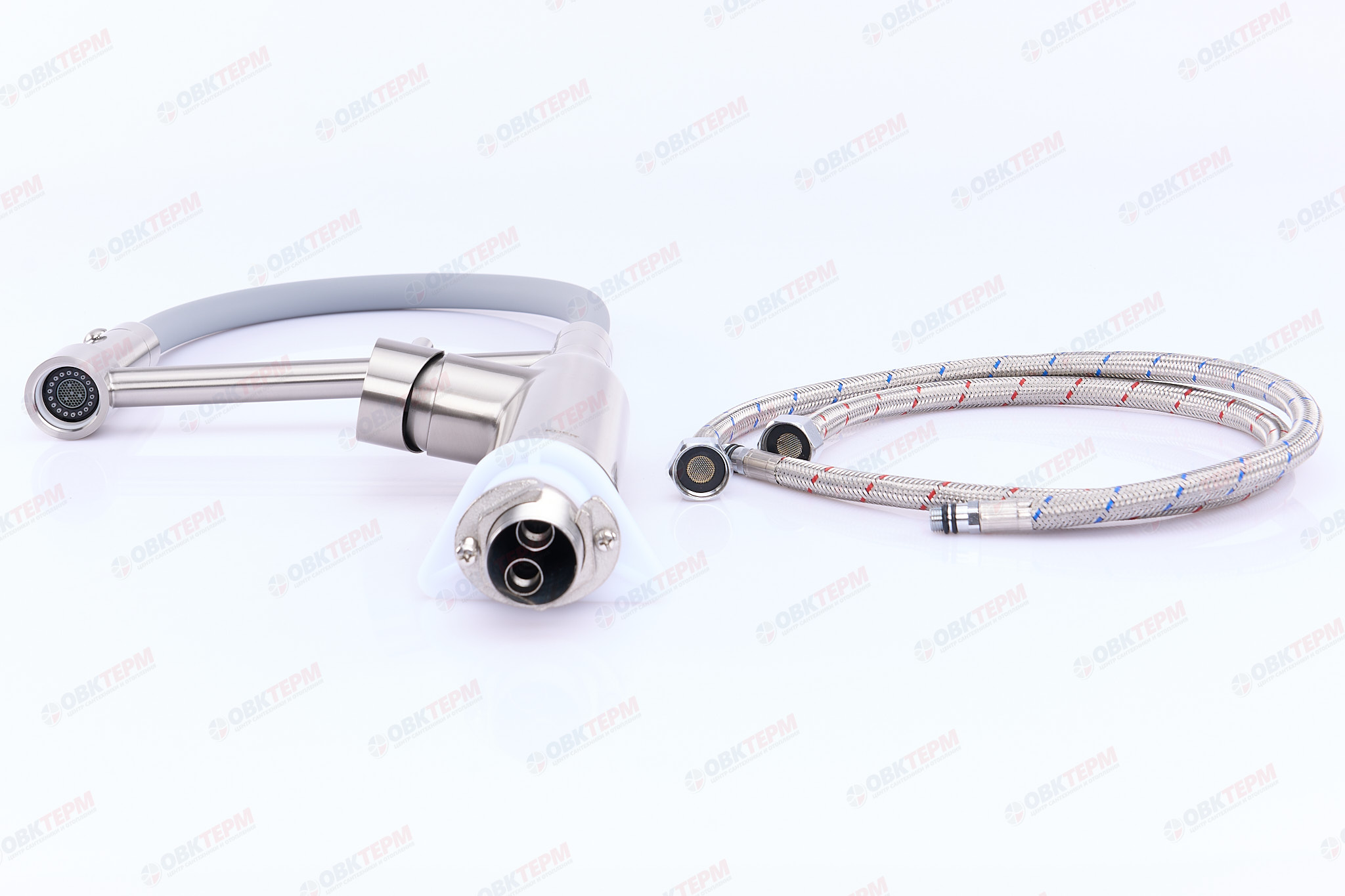 Смеситель д/кухни KOER KI-70005-02 /нерж. сталь SUS304 (Цвет нерж+силик.излив серый) (8шт/ящ) - Изображение №4