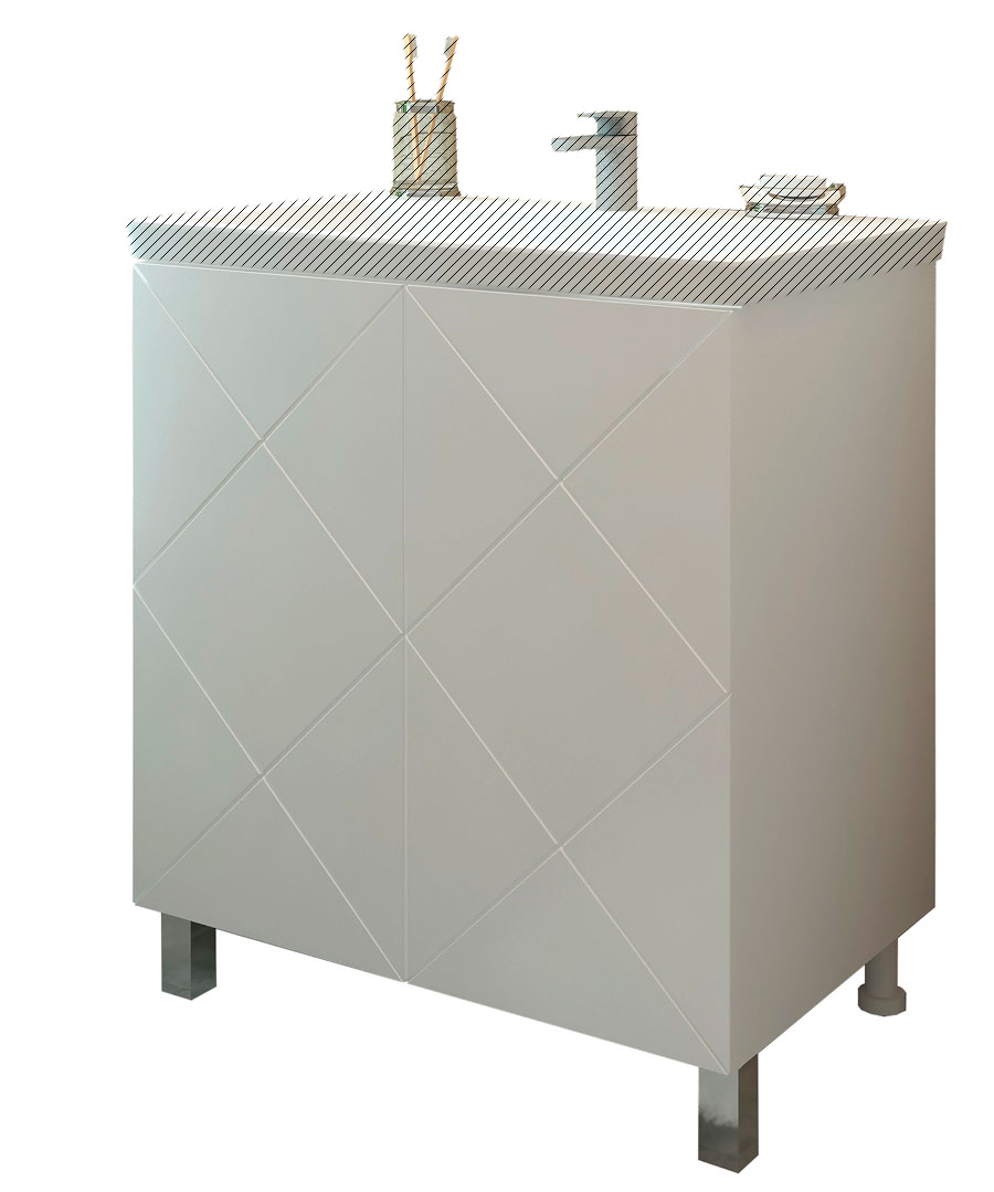 Тумба EvaGold 70 №2 "Pamela" (ум Фостер 700/ COMO 700) белый - изображение №1