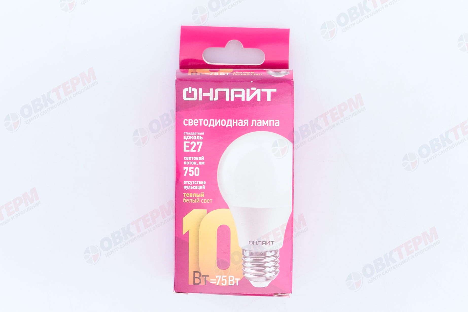 Лампа светодиодная ОНЛАЙТ E27 10Вт грушевидная 2700К 71649 - миниатюра №7