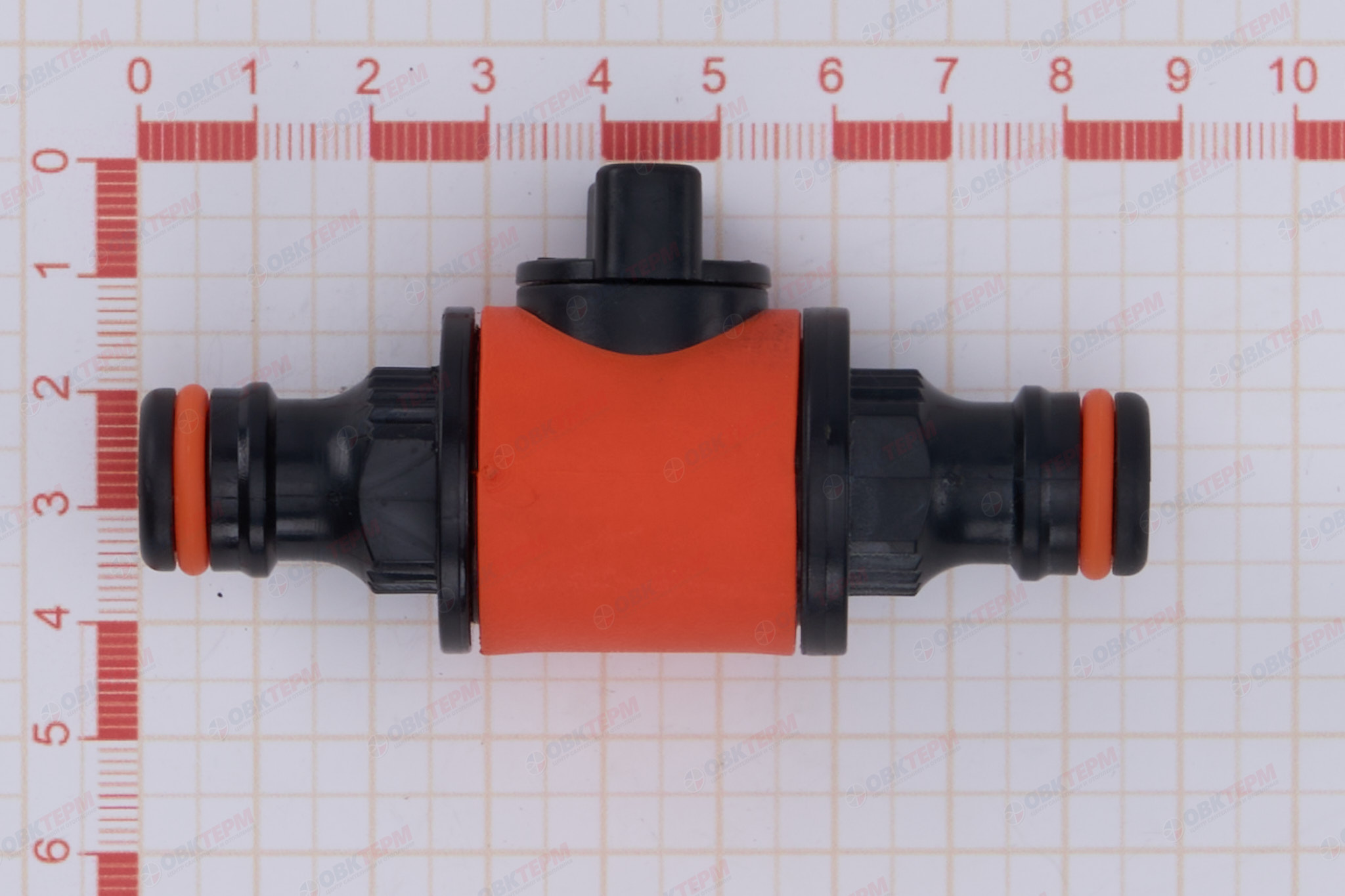 Двухсторонний коннектор с запорным краном 1021  (2231)   Aquapulse (10шт) - миниатюра №6